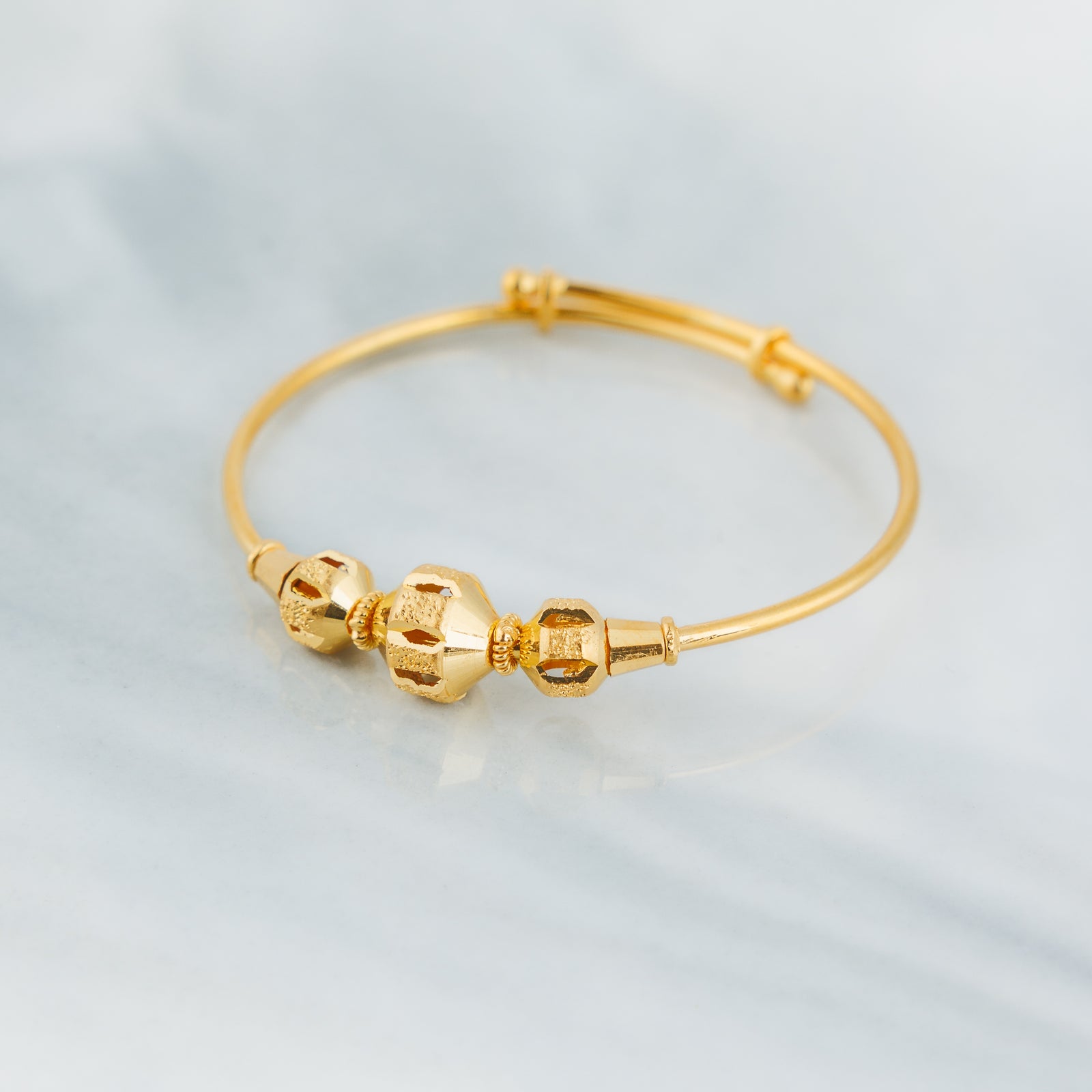 Beads Flex Kids Bangle (D1) - Silver 925 & Gold Plated