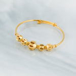 Beads Flex Kids Bangle (D4) - Silver 925 & Gold Plated