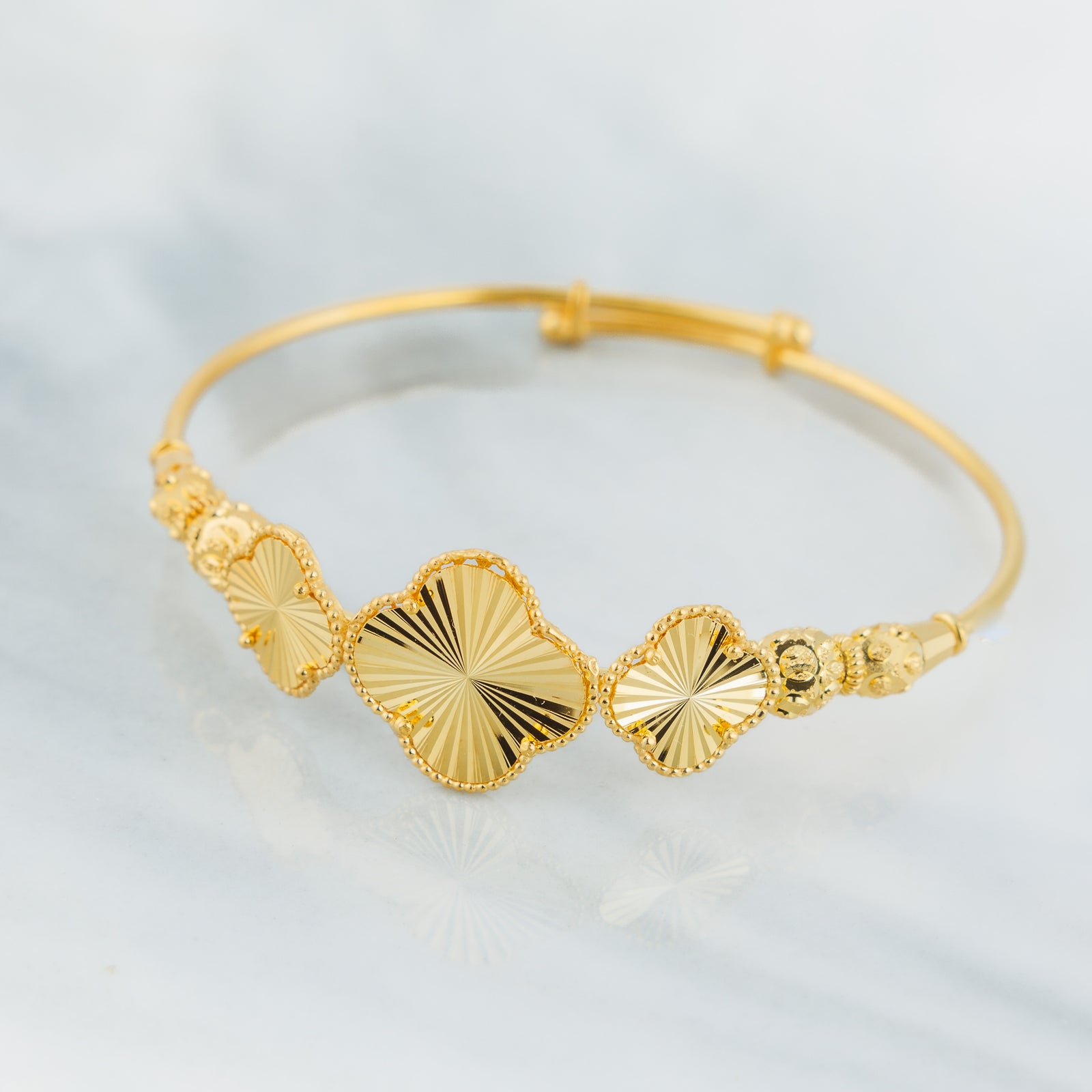 Flexible Child's Bangle (D50) - Silver 925 & Gold Plated