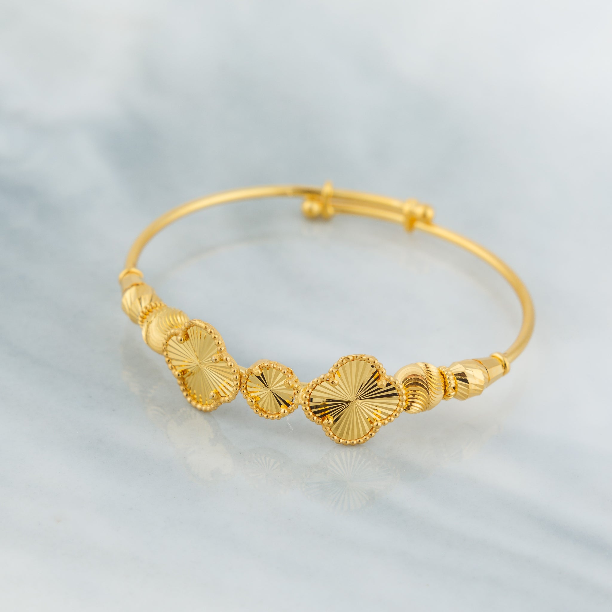 Flexible Child's Bangle (D45) - Silver 925 & Gold Plated