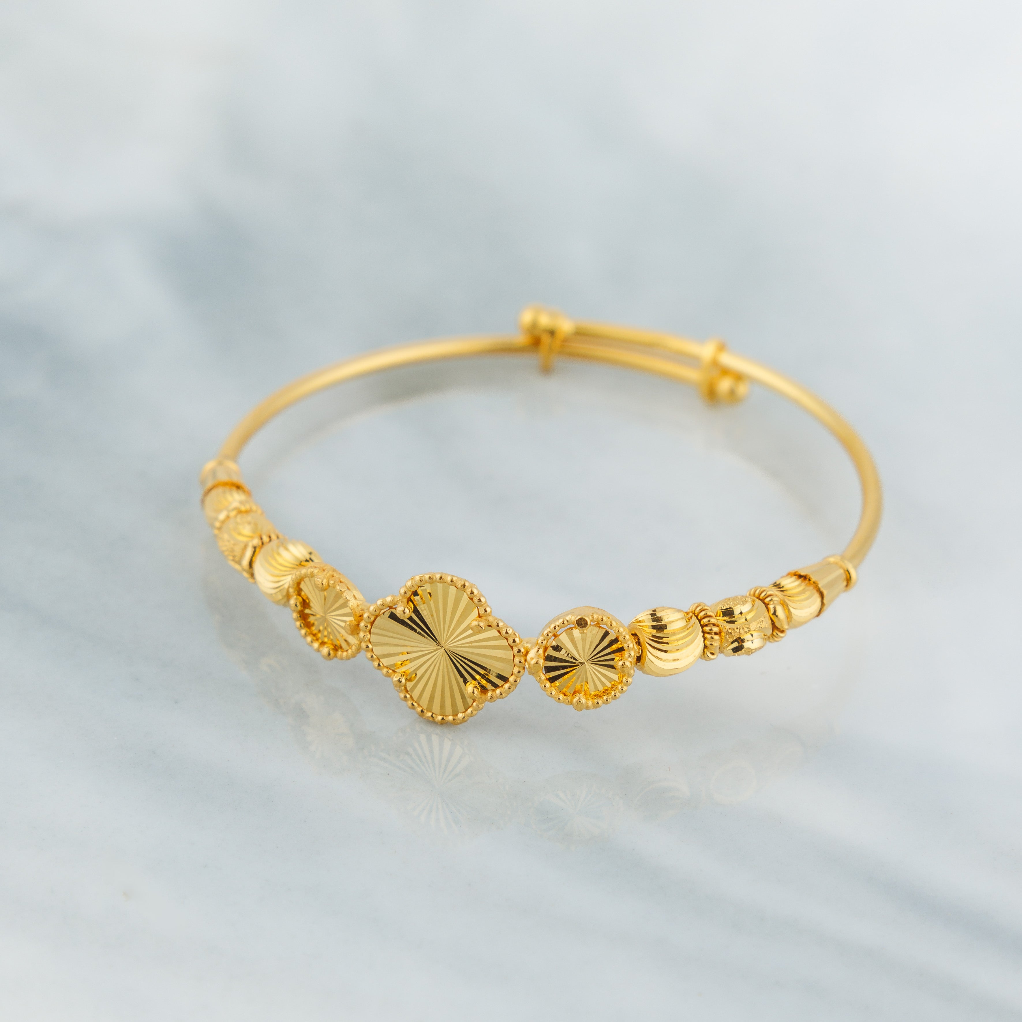 سوار مرن للأطفال (D43) - فضة عيار 925 ومطلي بالذهب