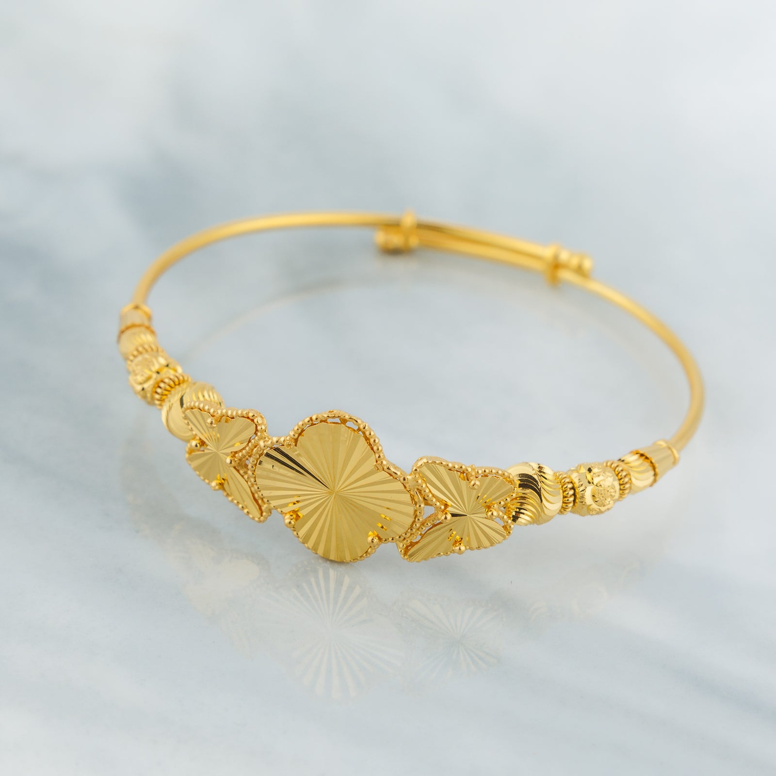 Flexible Child's Bangle (D36) - Silver 925 & Gold Plated