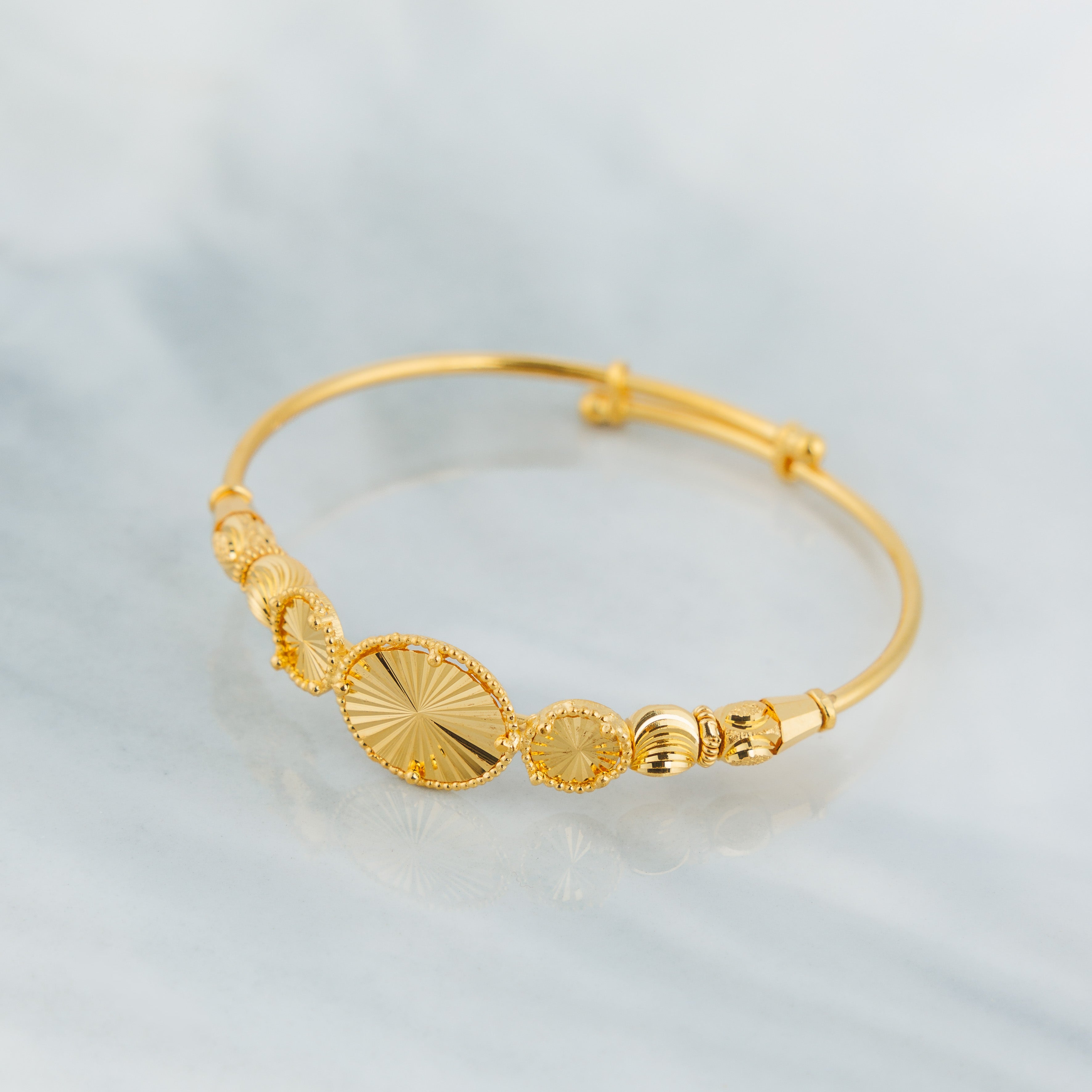 سوار مرن للأطفال (D37) - فضة عيار 925 ومطلي بالذهب