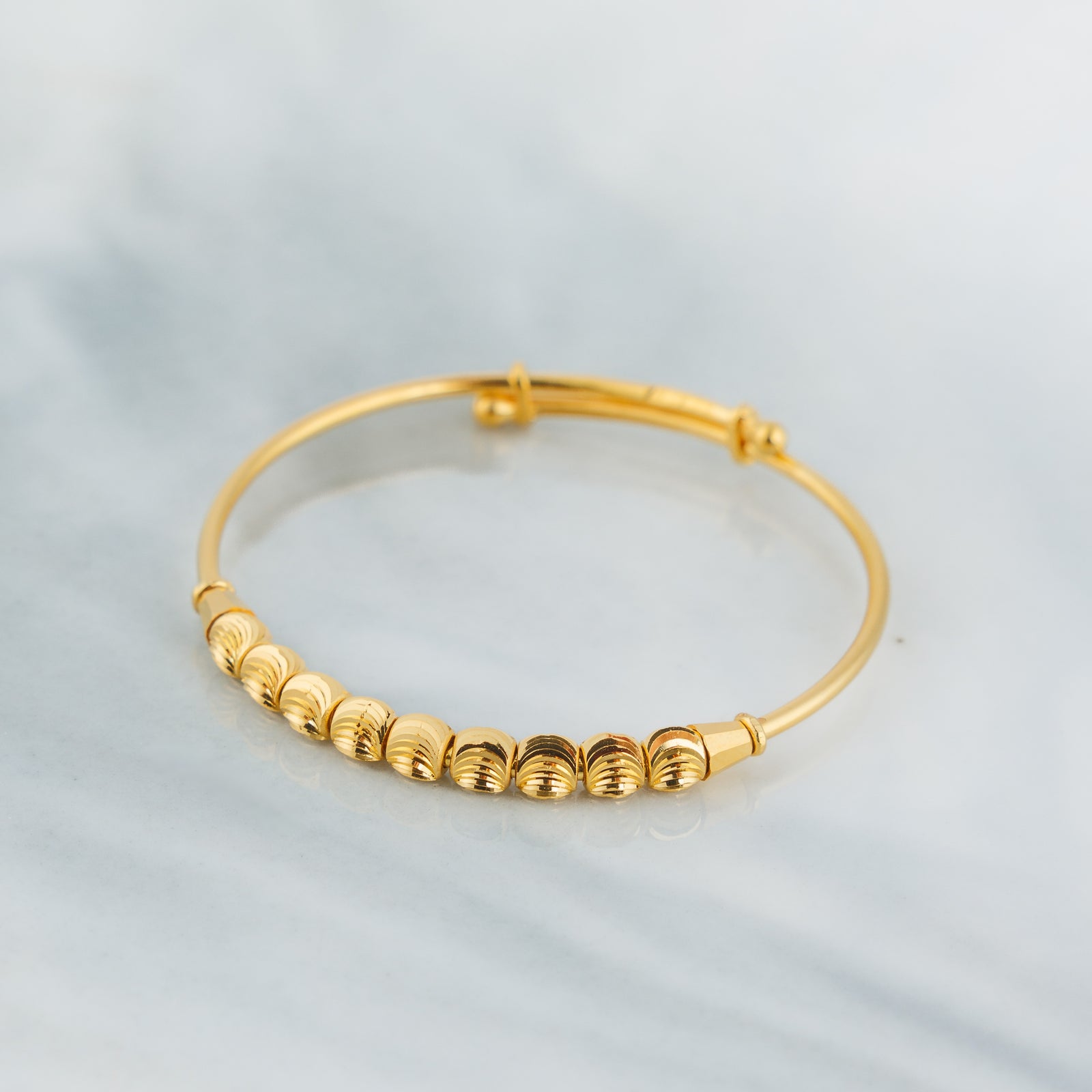 Beads Flex Kids Bangle (D31) - Silver 925 & Gold Plated