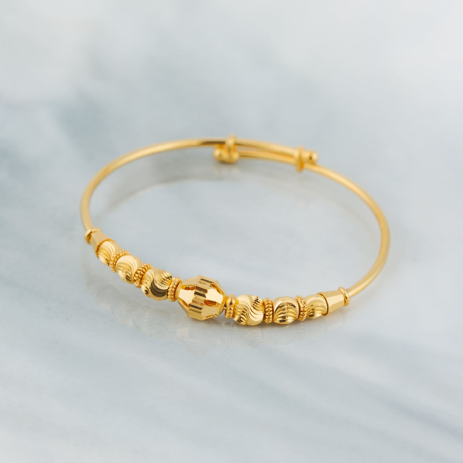 Beads Flex Kids Bangle (D26) - Silver 925 & Gold Plated