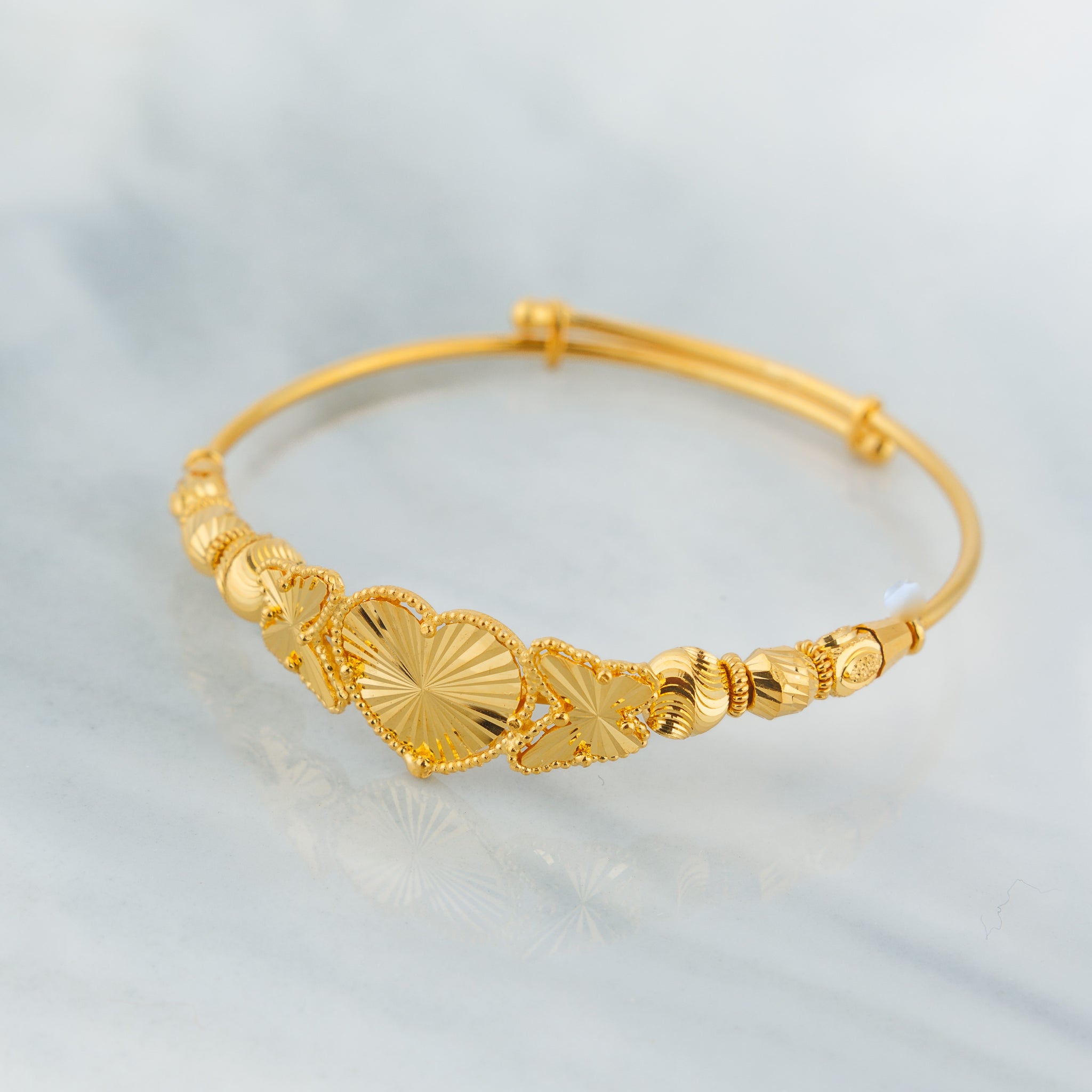 Flexible Child's Bangle (D49) - Silver 925 & Gold Plated