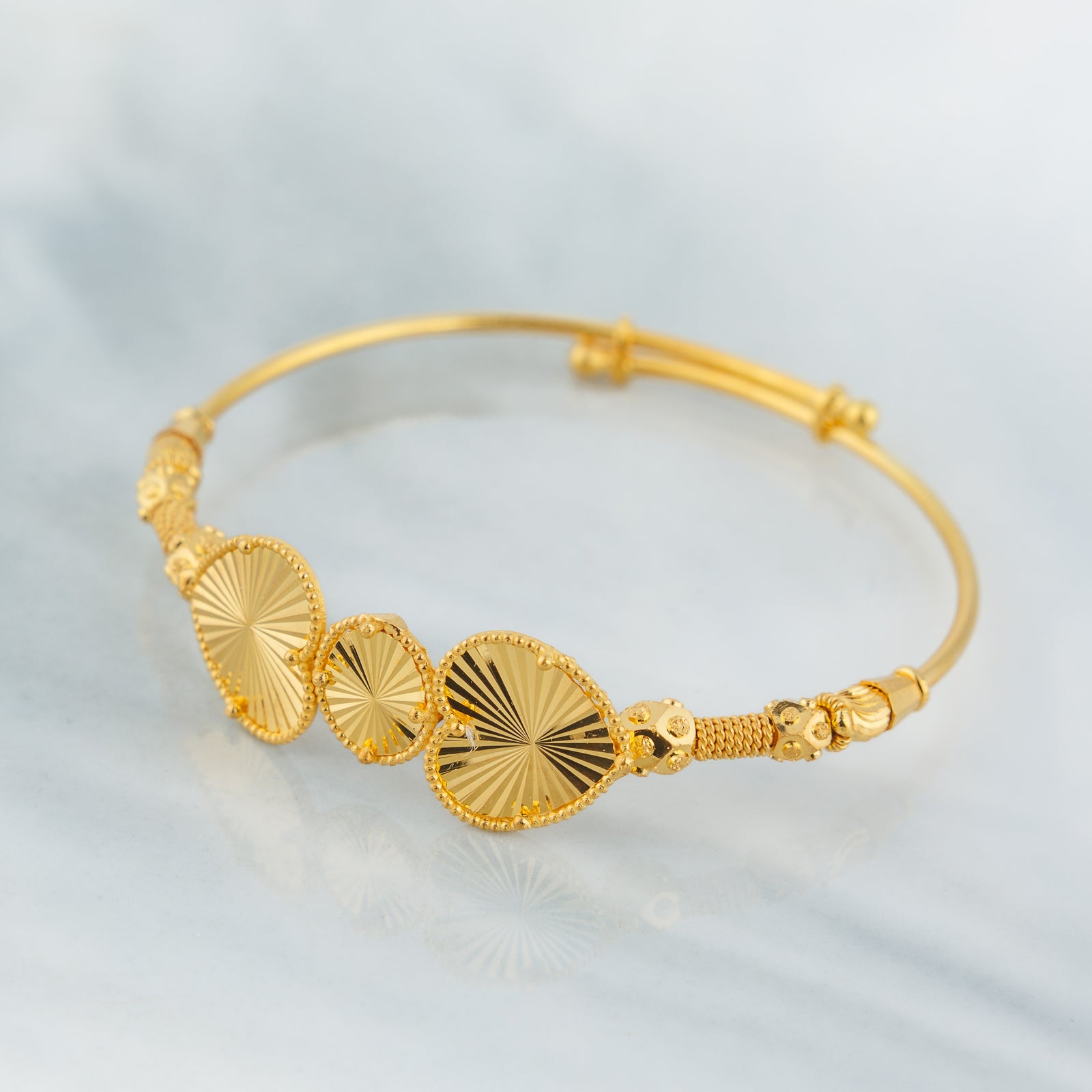 Flexible Child's Bangle (D47) - Silver 925 & Gold Plated