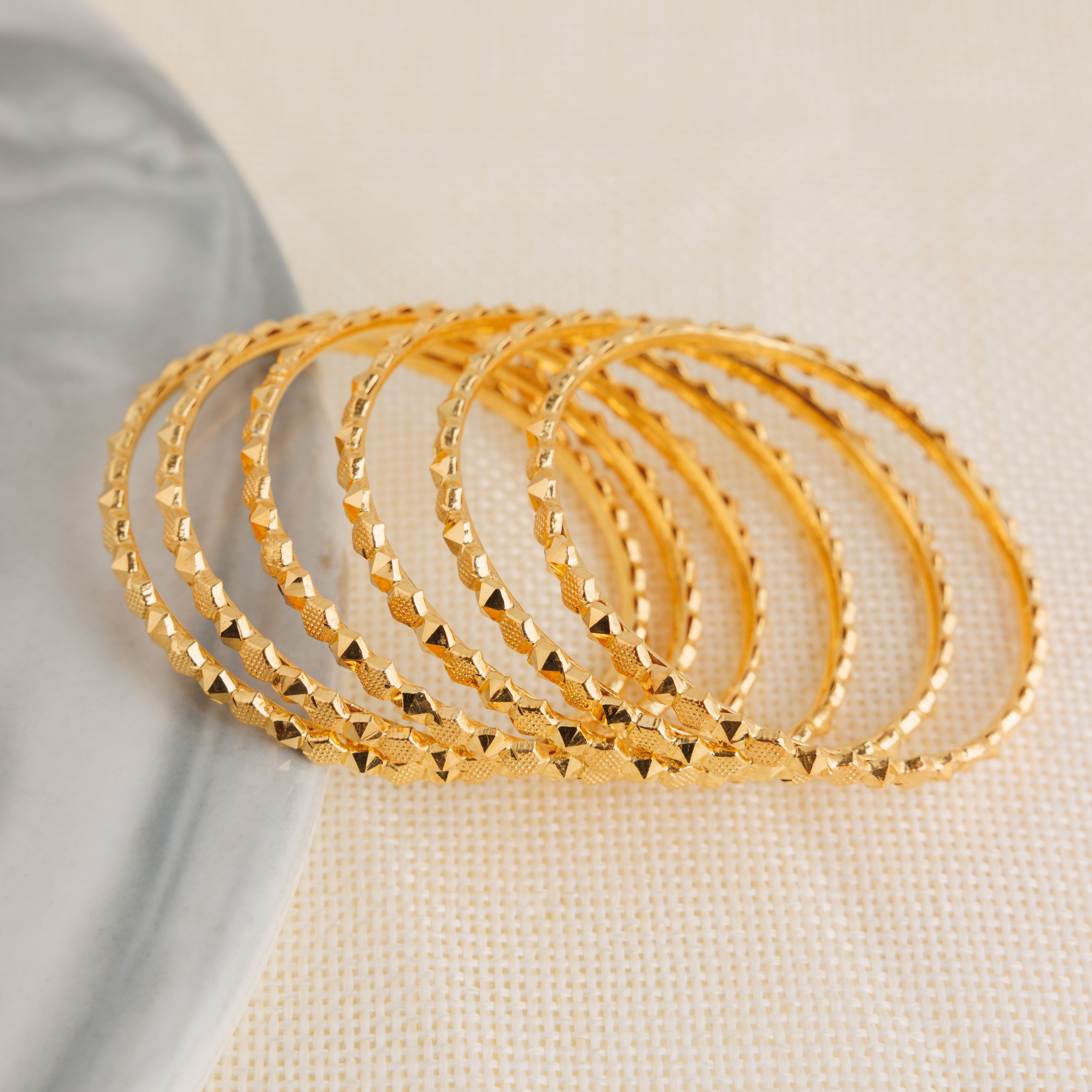 Kid's Bangles (D22-N) - Silver 925 & Gold Plated
