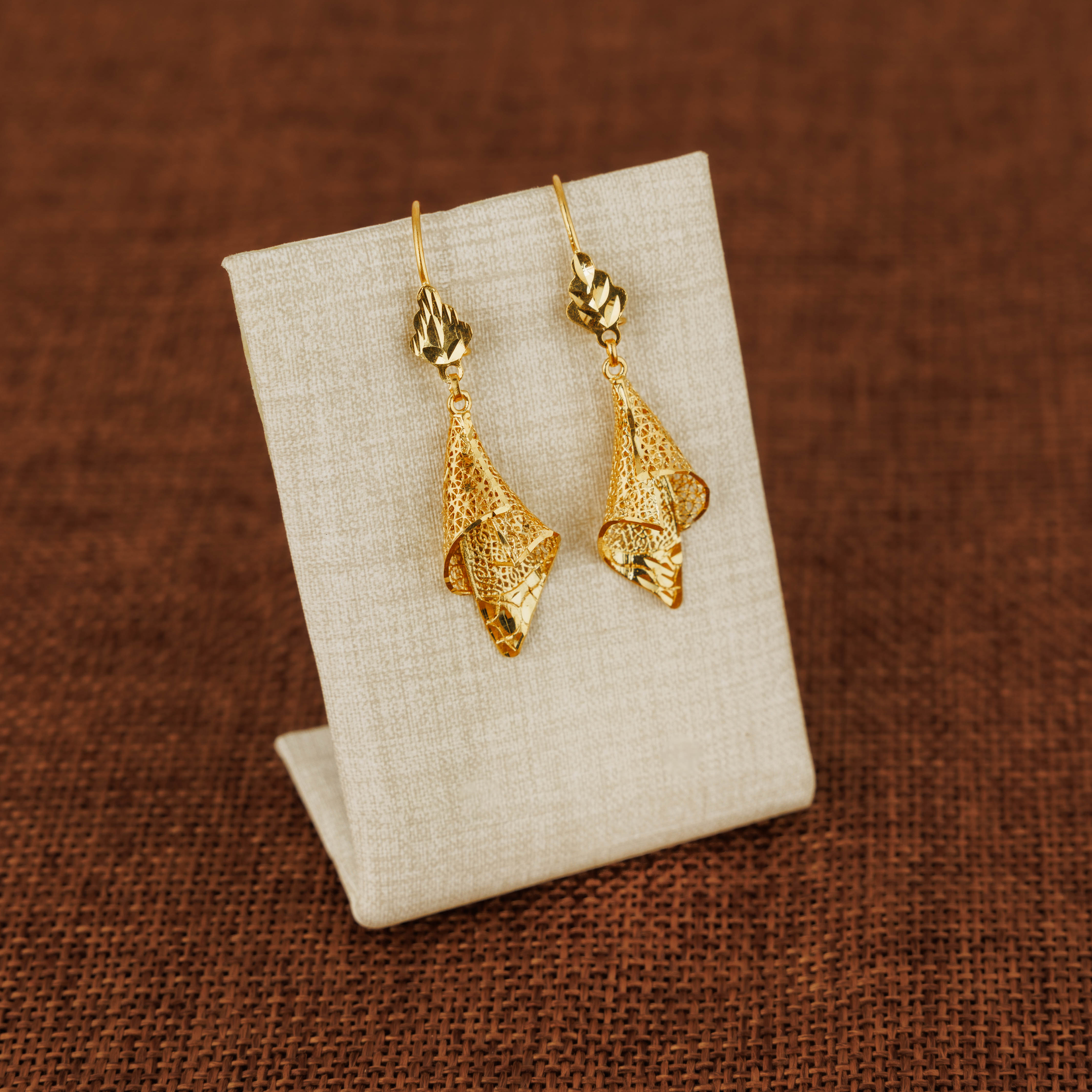 Casting Earrings (D30) - 925 Silver & 24K Gold Plated