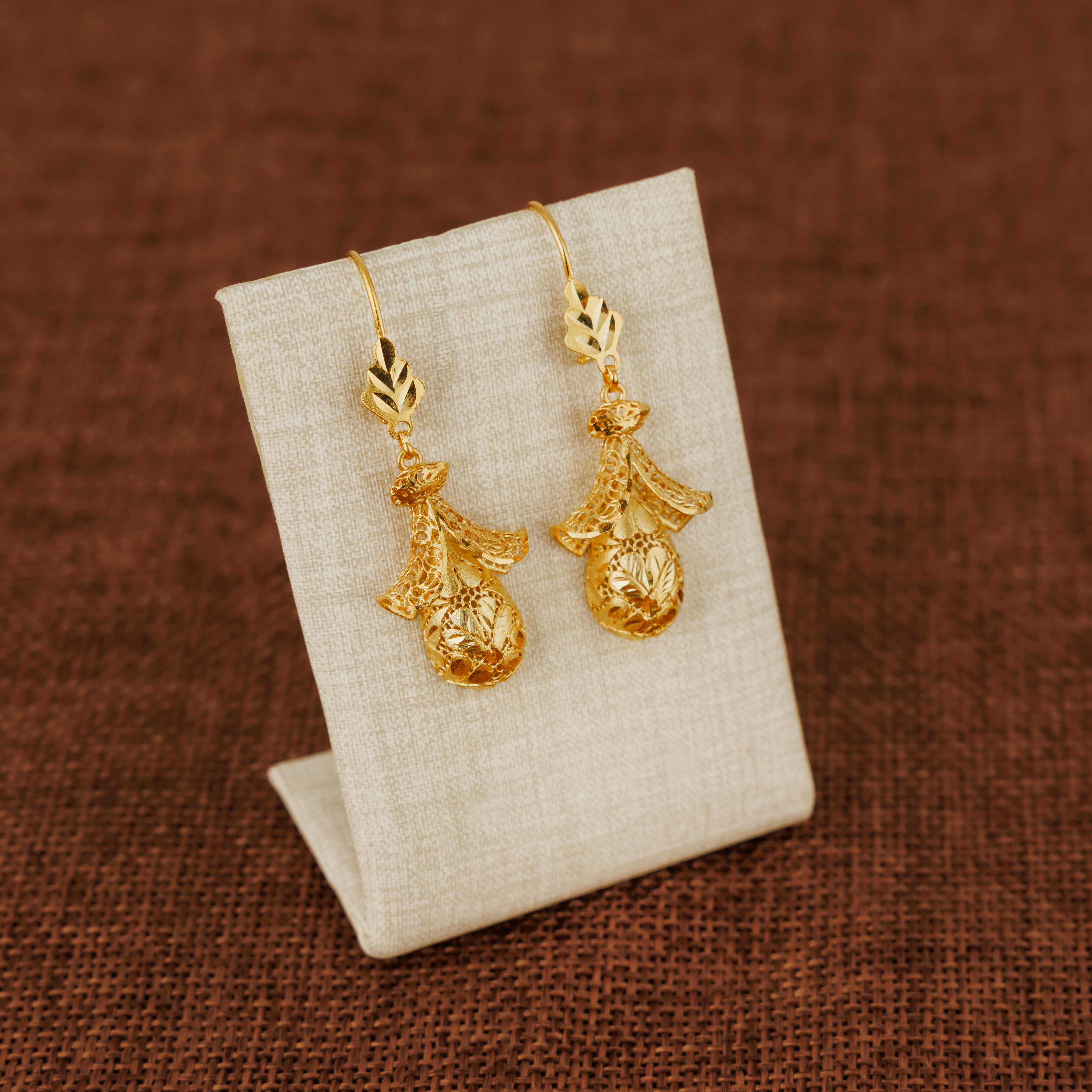 Casting Earrings (D41) - 925 Silver & 24K Gold Plated