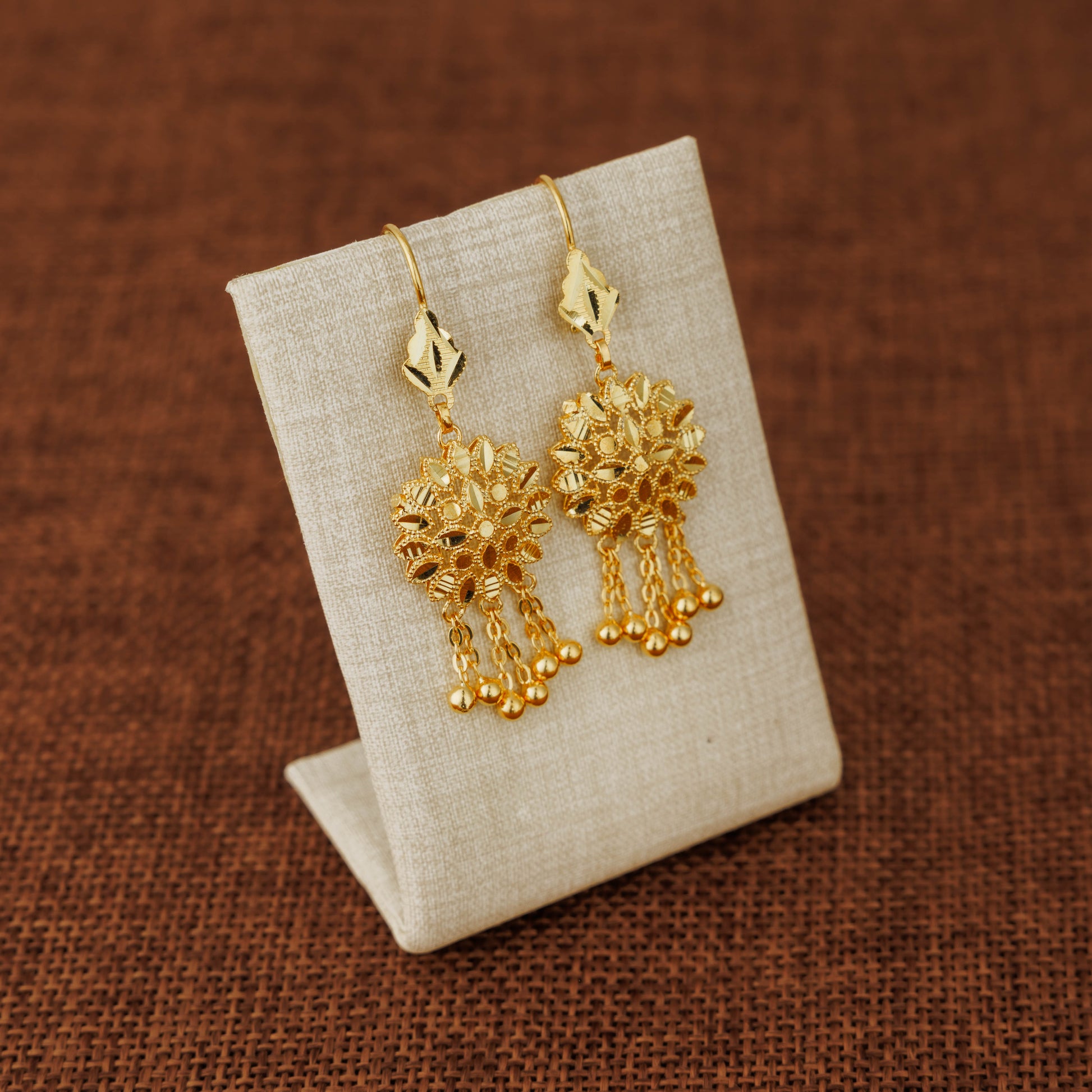 Gold Plated Sterling Silver 925 earrings D5, image 1 of 3