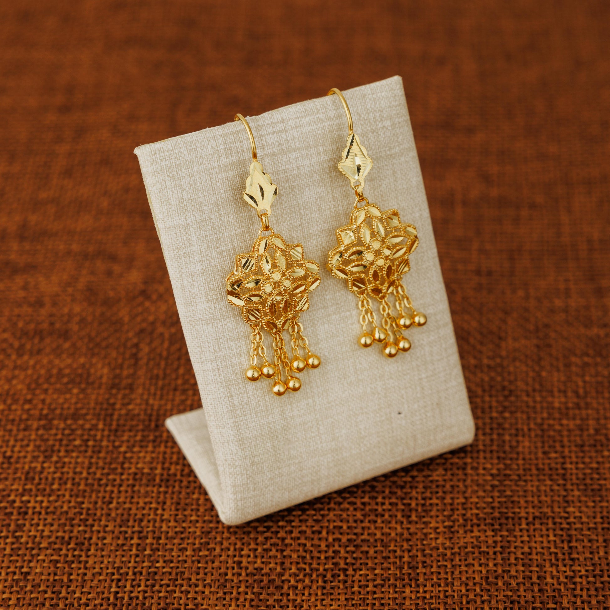 Gold Plated Sterling Silver 925 earrings D6, image 1 of 3