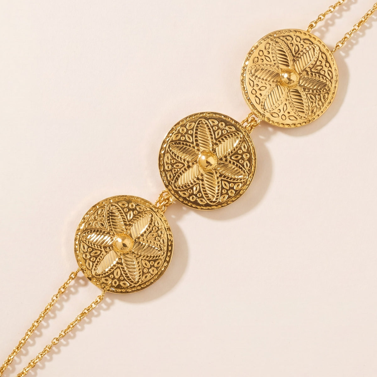 3 Coin Piece Bracelet (D1) design detail