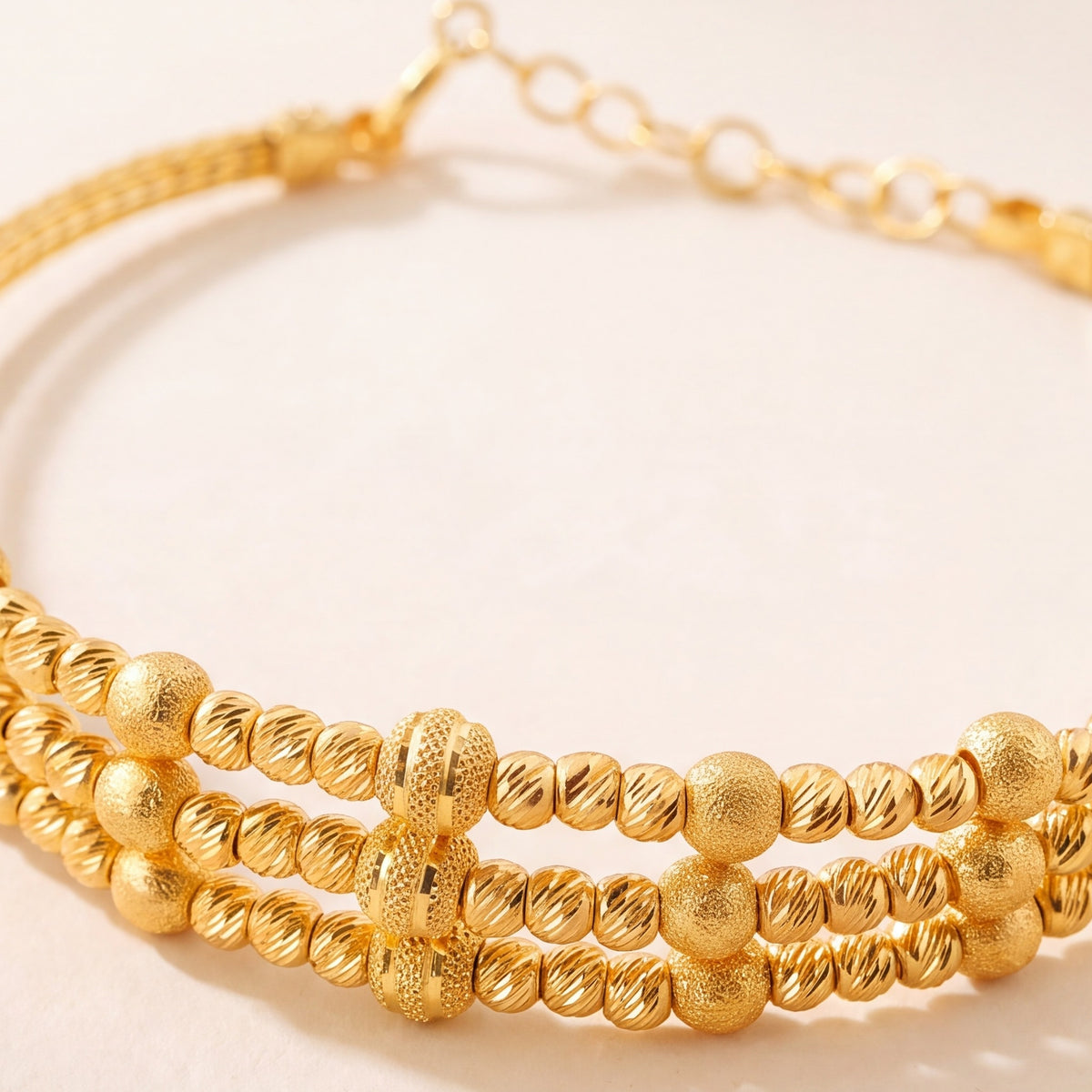 3 Line Kid's Beads Cuff Bracelet (D10) design detail
