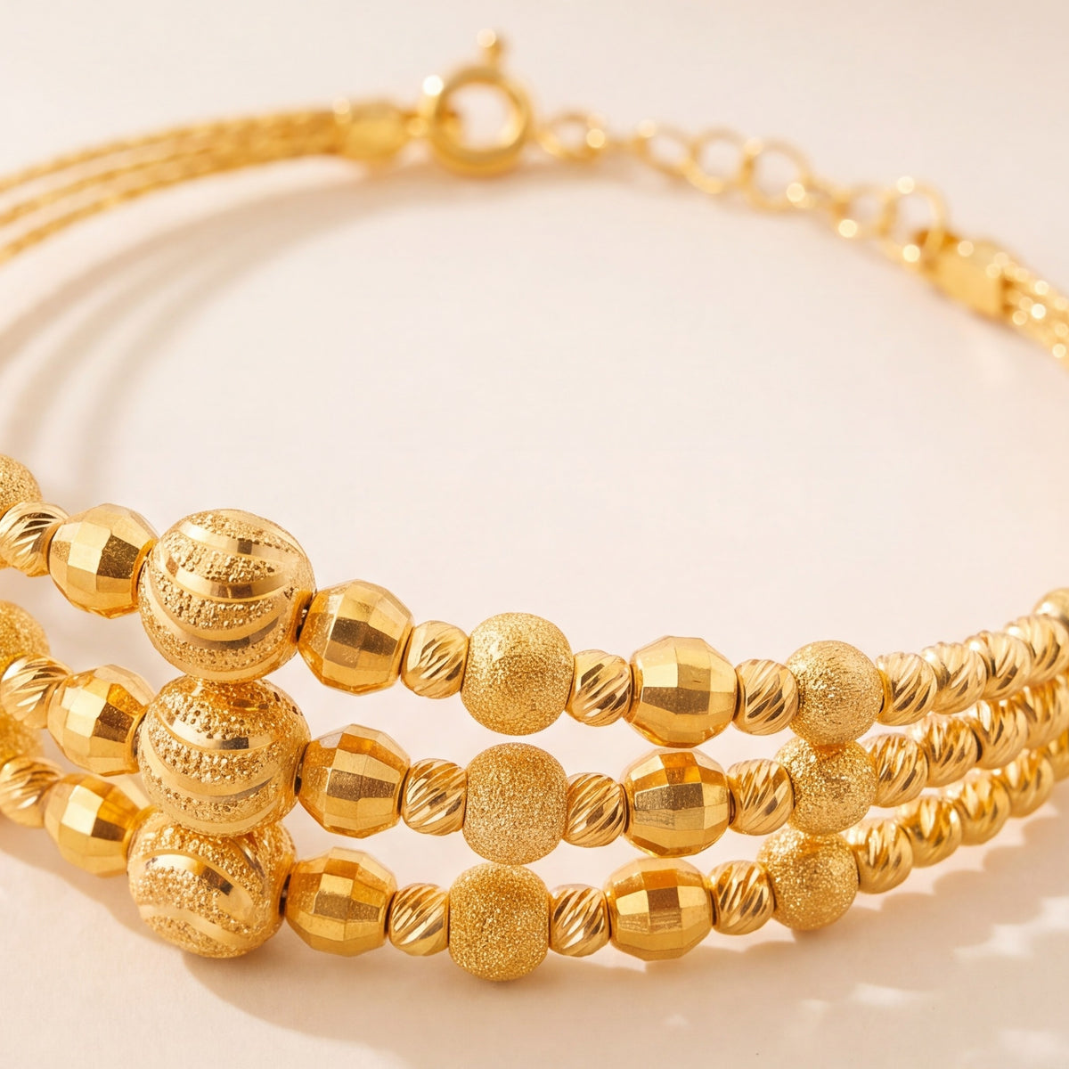 3 Line Kid's Beads Cuff Bracelet (D11) design detail