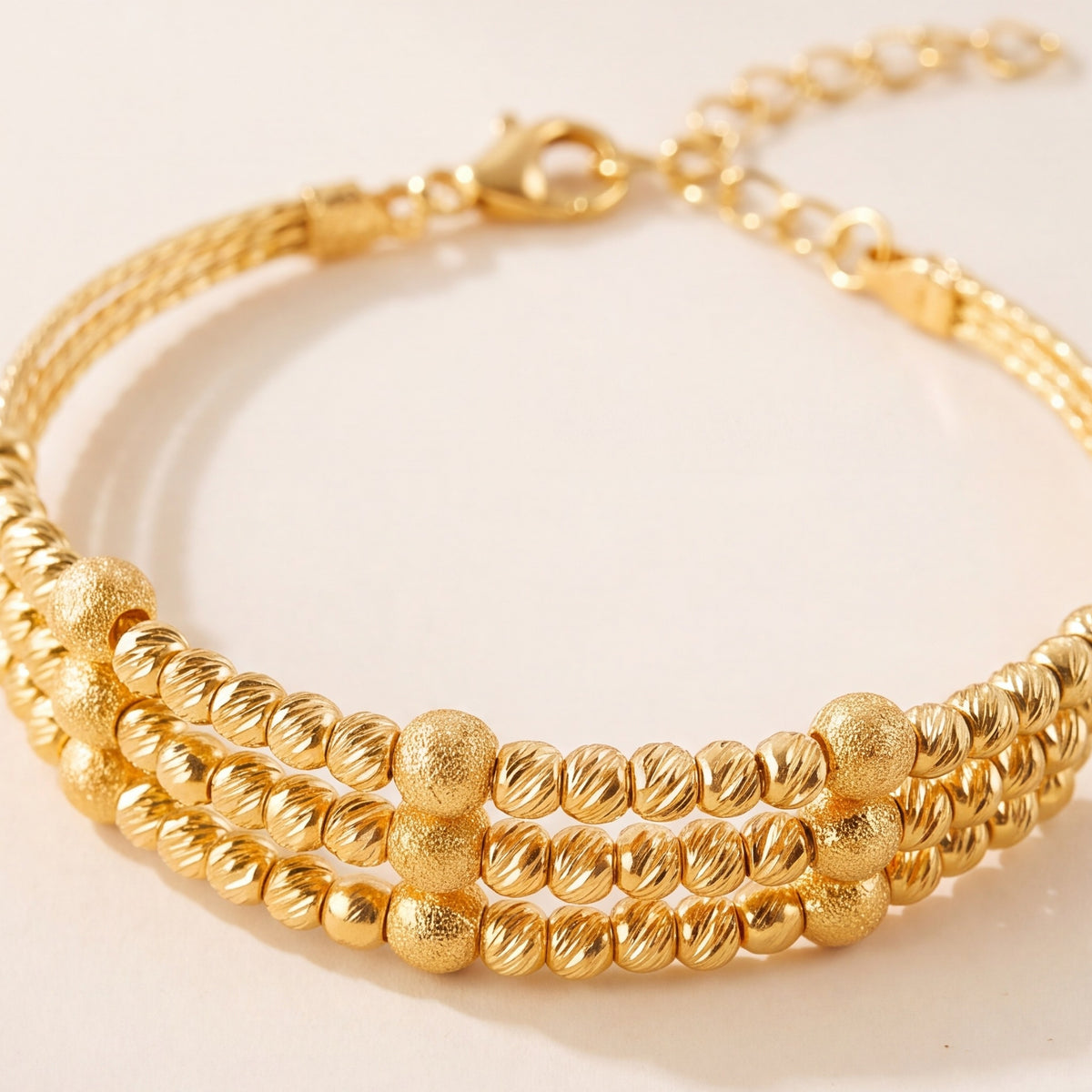3 Line Kid's Beads Cuff Bracelet (D2) design detail