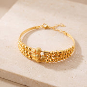 3 Line Kid's Beads Cuff Bracelet (D3) on travertine