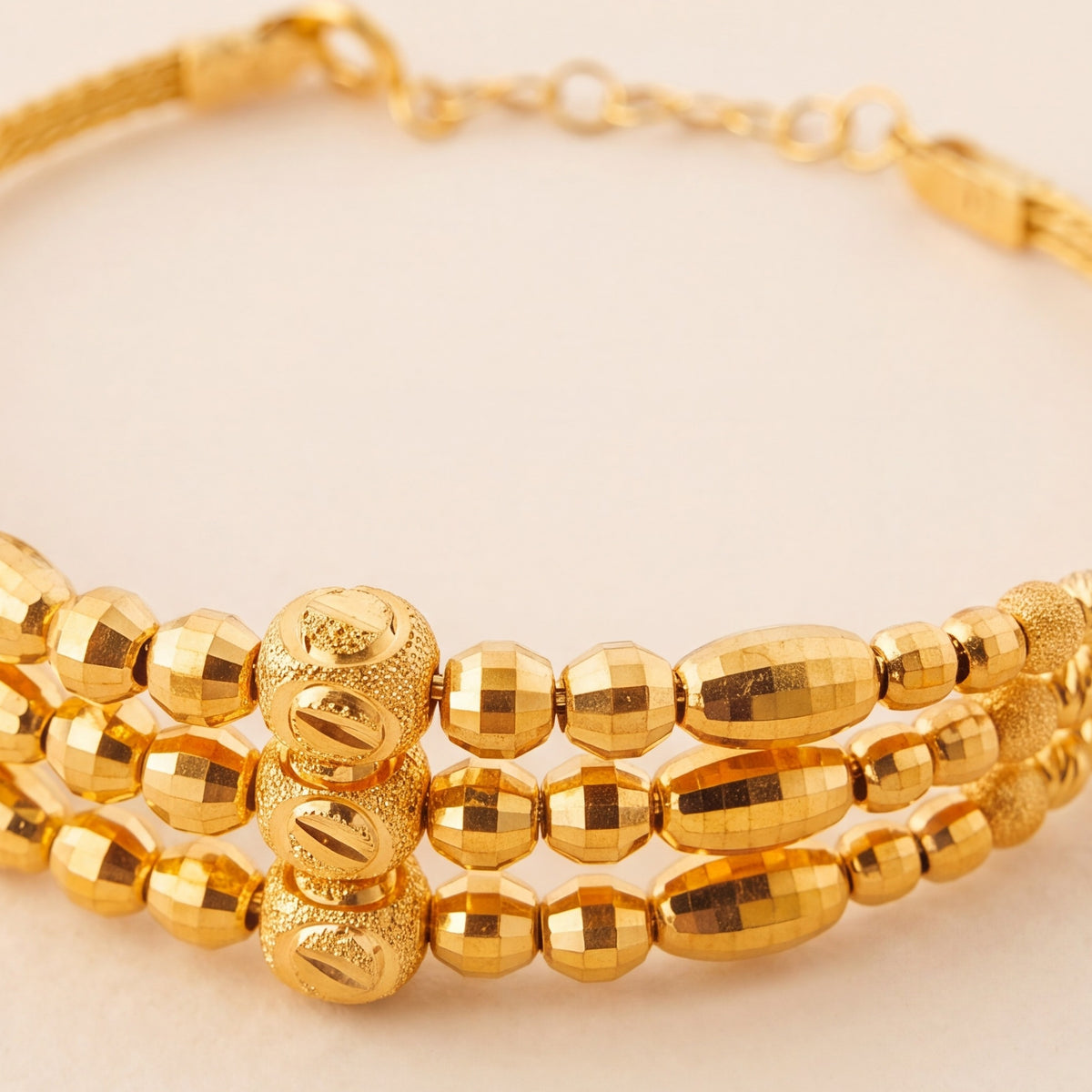3 Line Kid's Beads Cuff Bracelet (D4) design detail