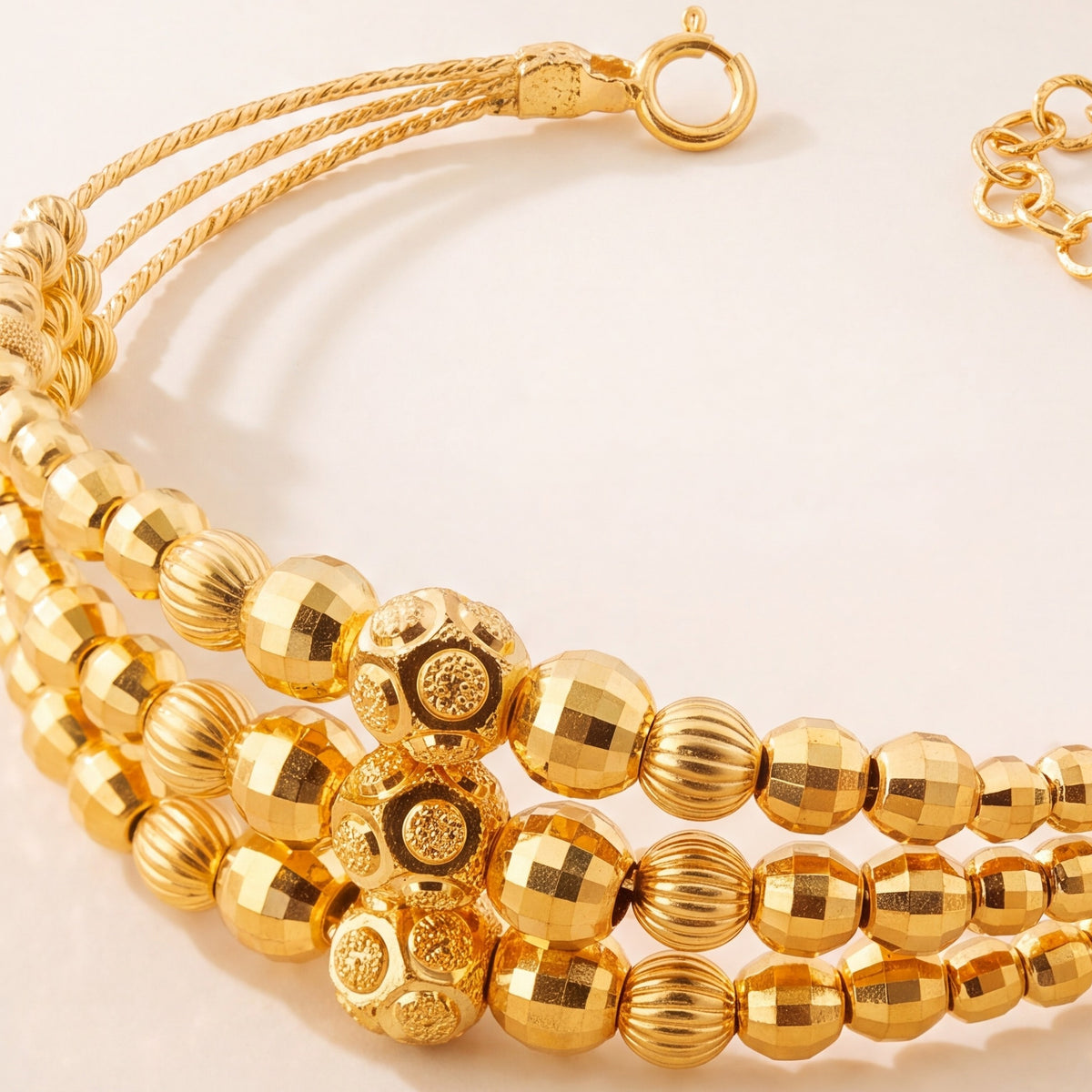 3 Line Kid's Beads Cuff Bracelet (D6) design detail
