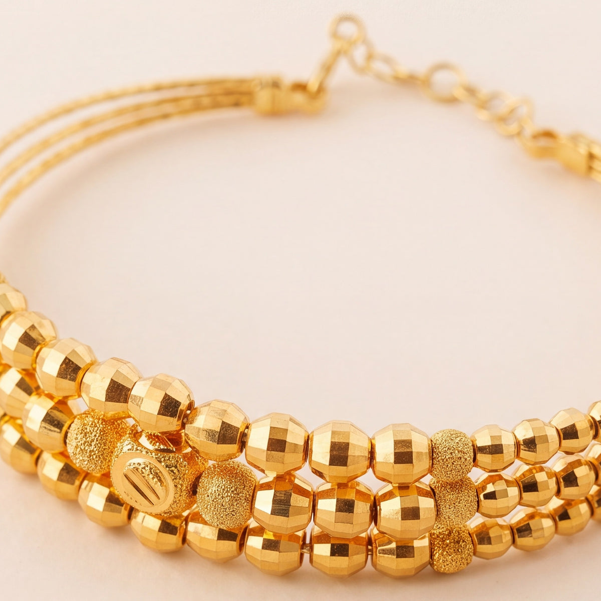 3 Line Kid's Beads Cuff Bracelet (D7) design detail