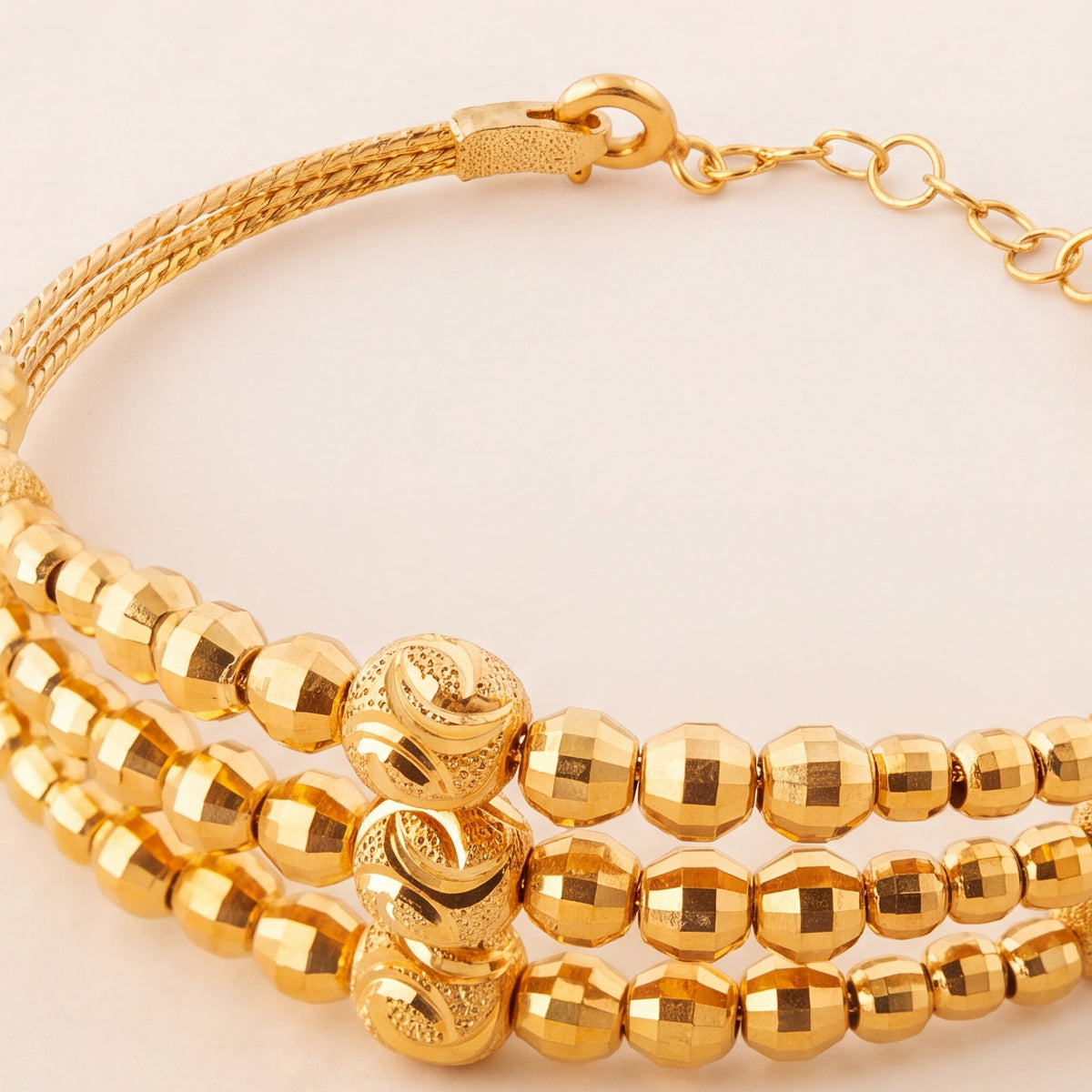 3 Line Kid's Beads Cuff Bracelet (D8) design detail