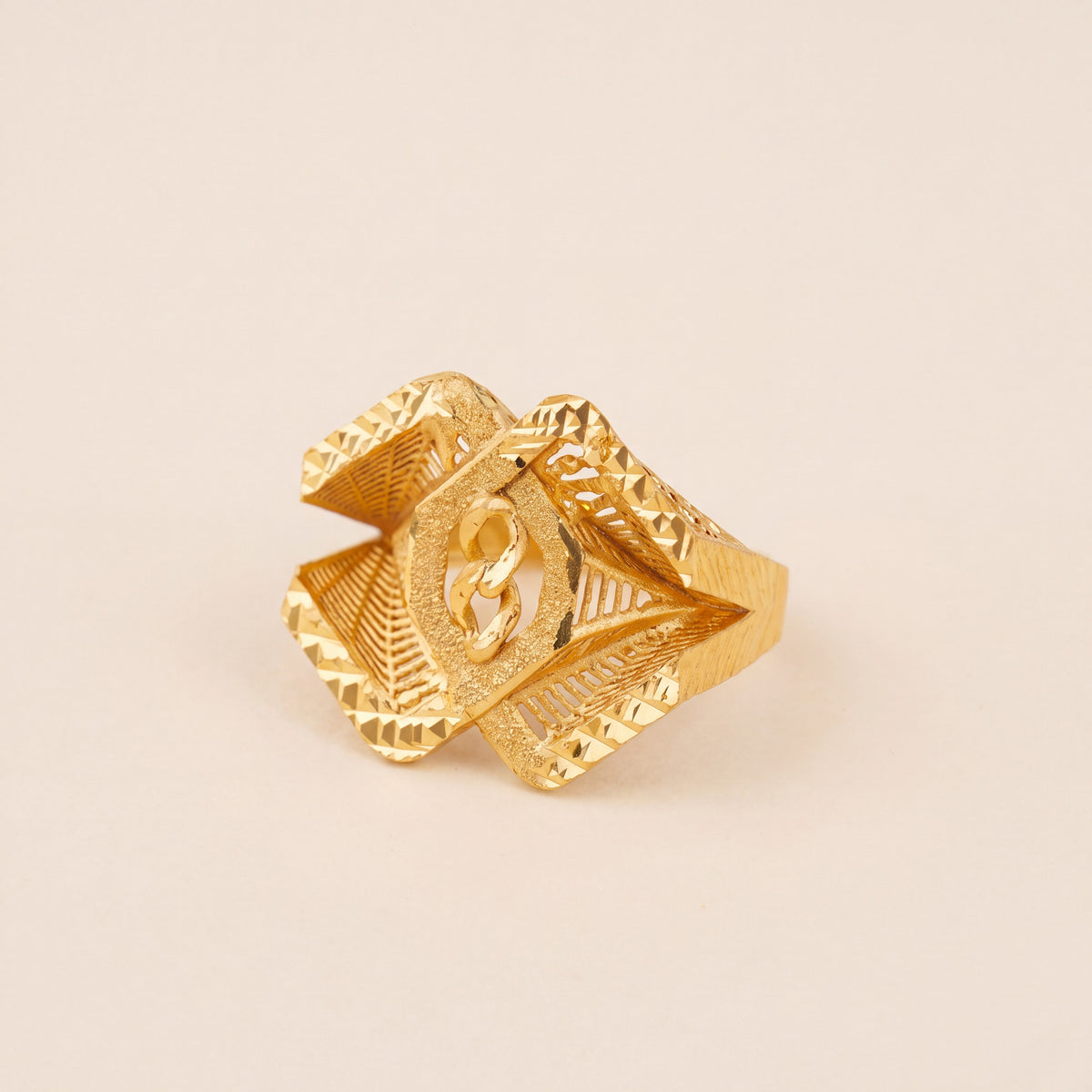 3D RP Rings (D142), 925 silver 24K gold plated