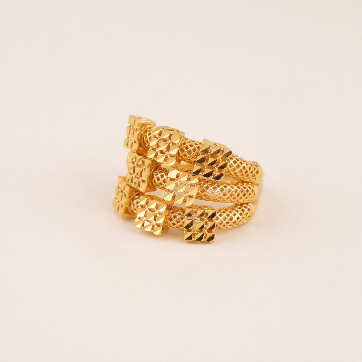 3D RP Rings (D146), 925 silver 24K gold plated