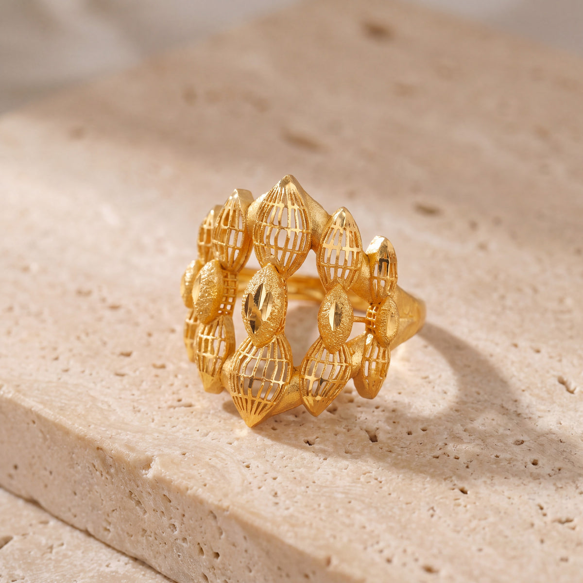 3D RP Rings (D156) on travertine