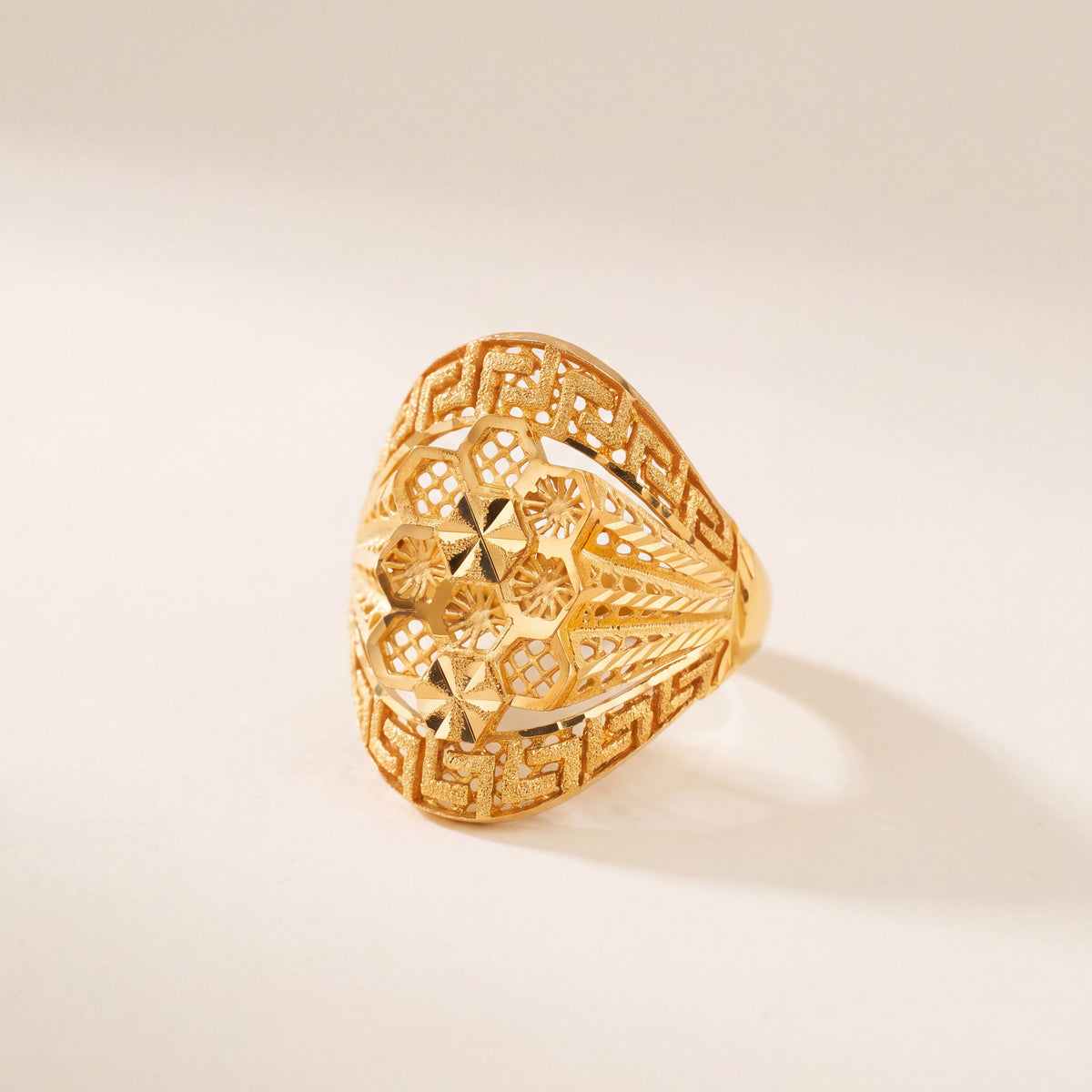3D RP Rings (D159), 925 silver 24K gold plated