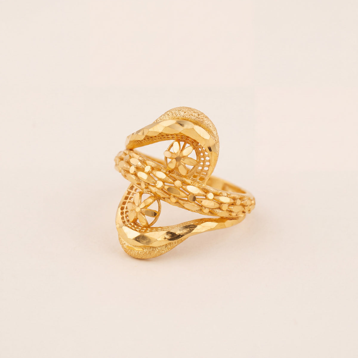 3D RP Rings (D173), 925 silver 24K gold plated