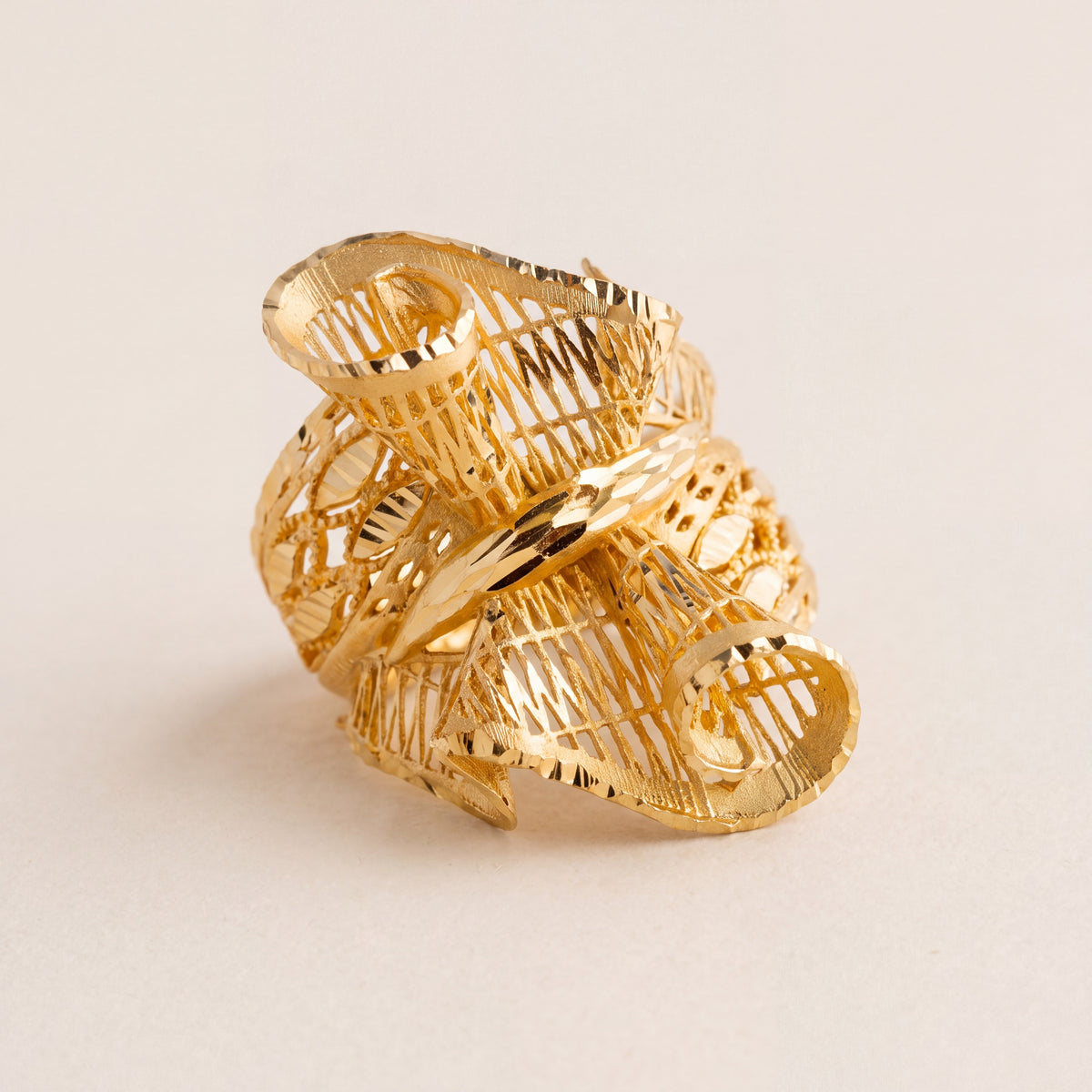 3D RP Rings (D18), 925 silver 24K gold plated