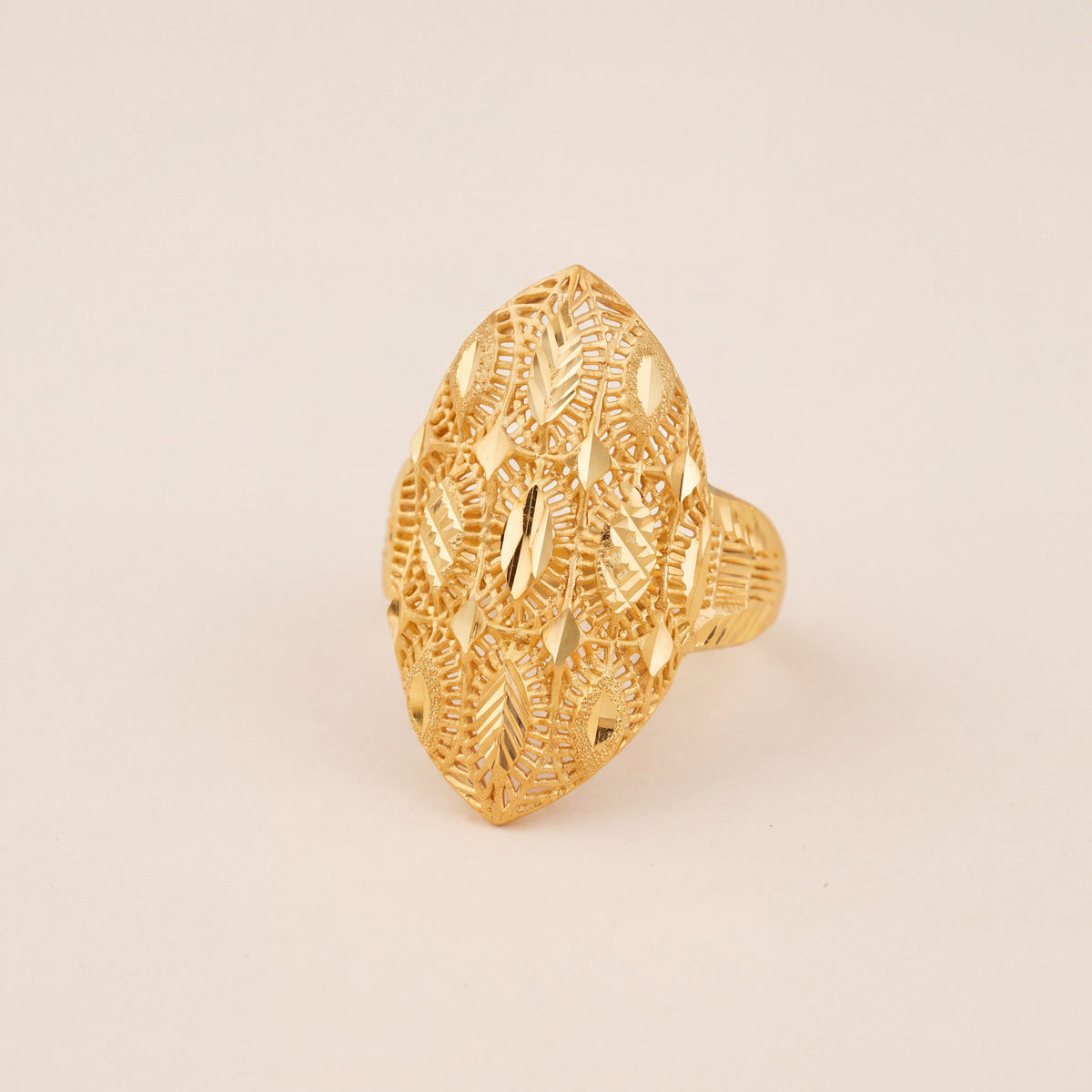 3D RP Rings (D190), 925 silver 24K gold plated