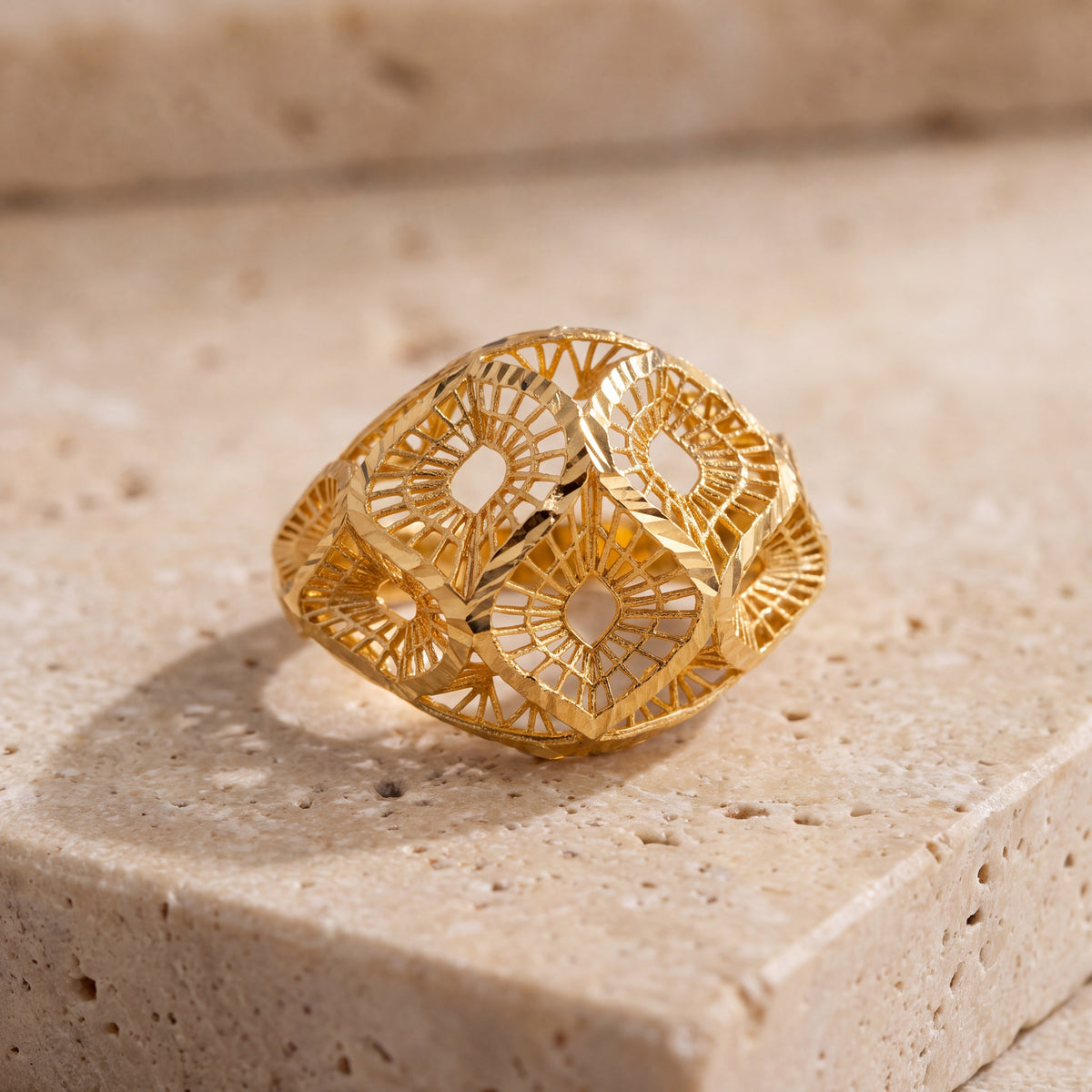 3D RP Rings (D22) on travertine