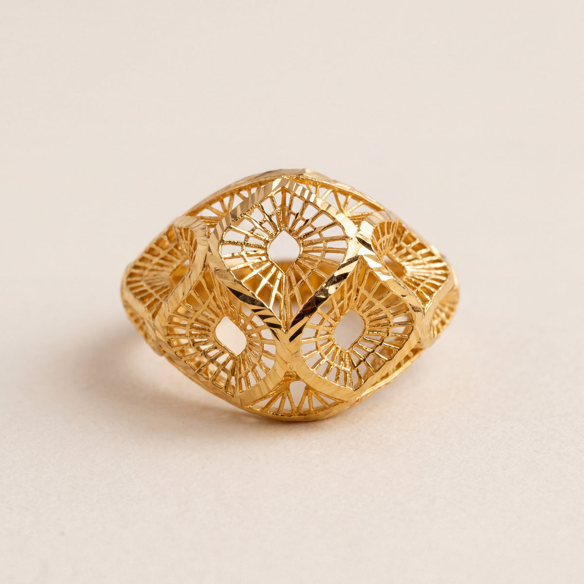 3D RP Rings (D22), 925 silver 24K gold plated