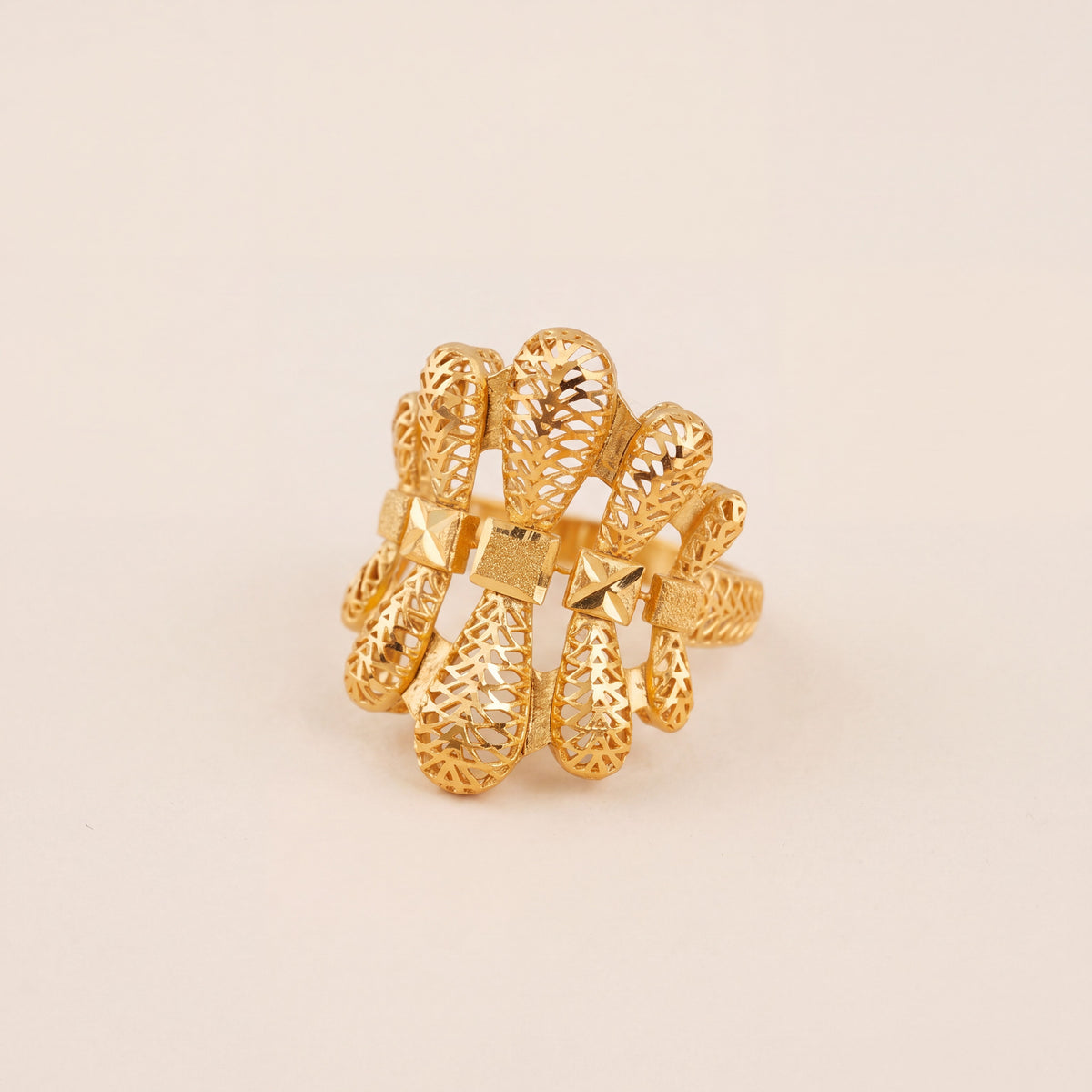 3D RP Rings (D222), 925 silver 24K gold plated