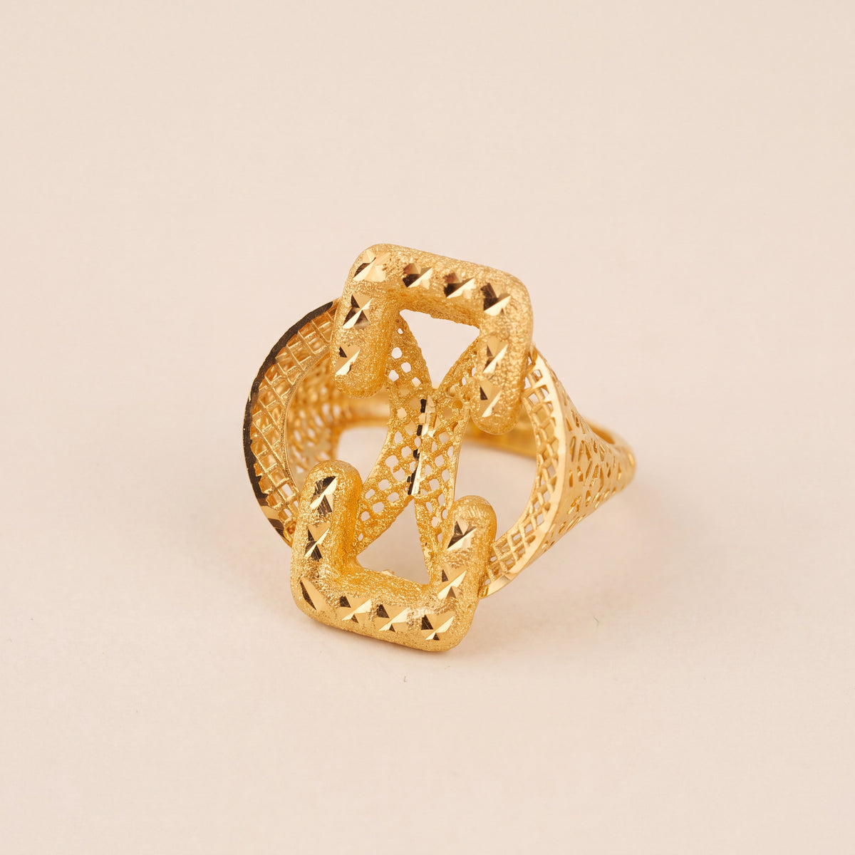 3D RP Rings (D231), 925 silver 24K gold plated