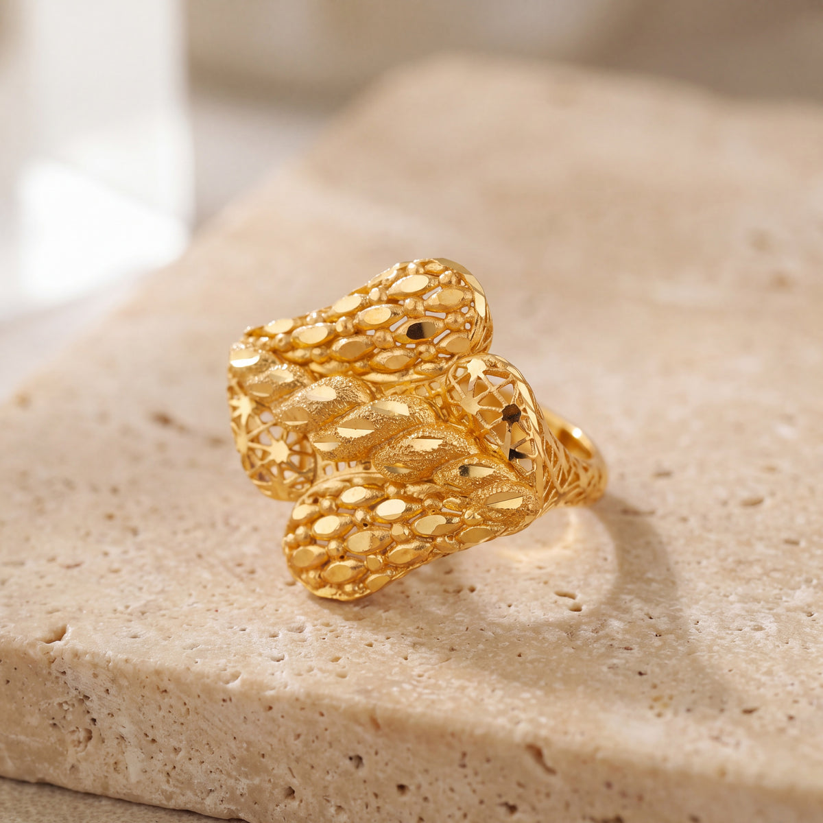 3D RP Rings (D233) on travertine