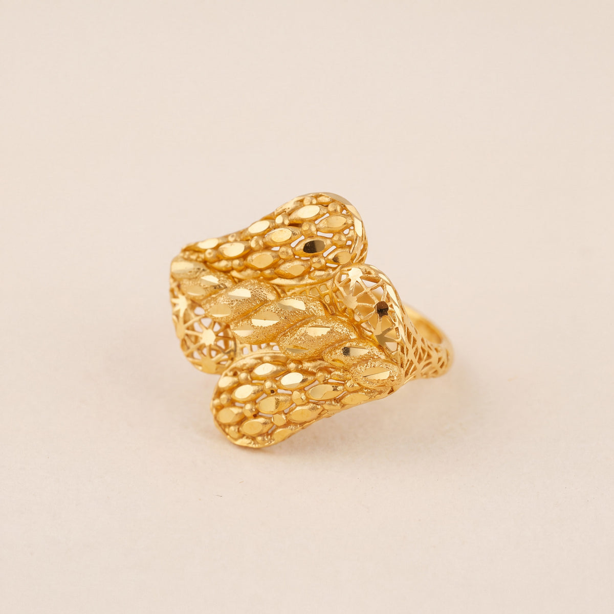 3D RP Rings (D233), 925 silver 24K gold plated