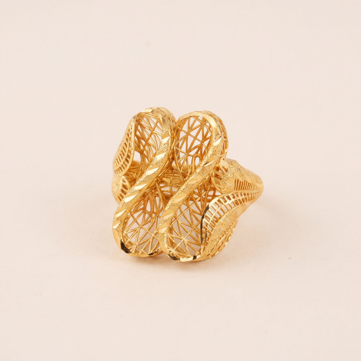 3D RP Rings (D246), 925 silver 24K gold plated