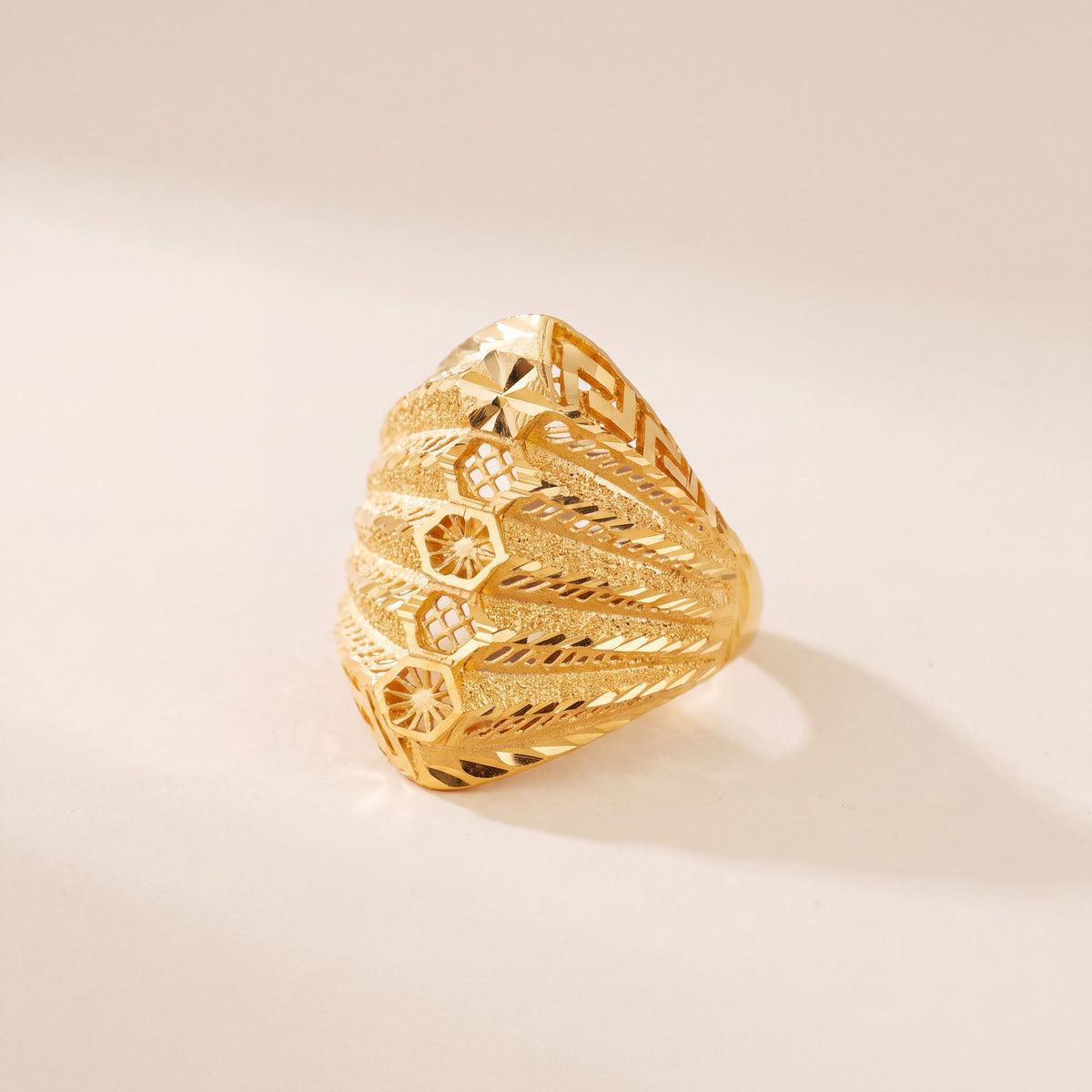 3D RP Rings (D256), 925 silver 24K gold plated