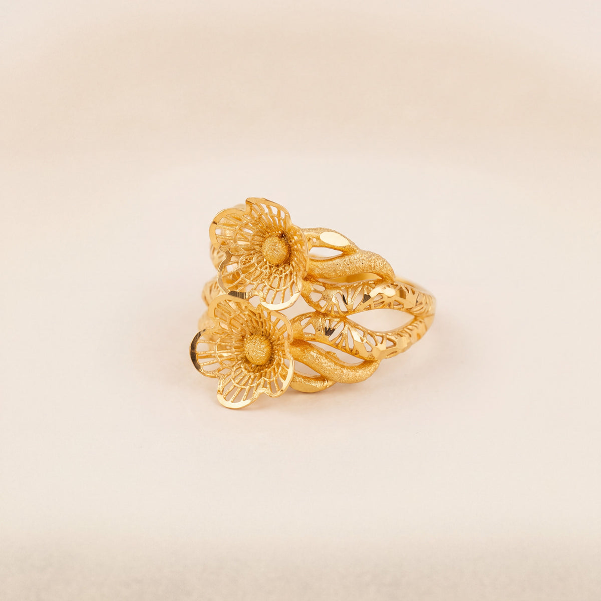3D RP Rings (D258), 925 silver 24K gold plated