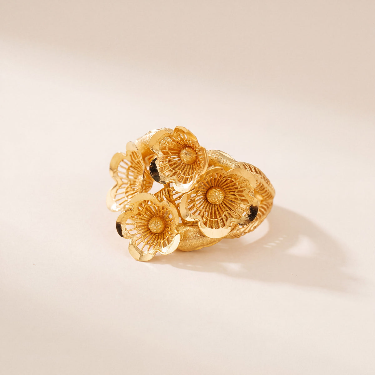 3D RP Rings (D262), 925 silver 24K gold plated