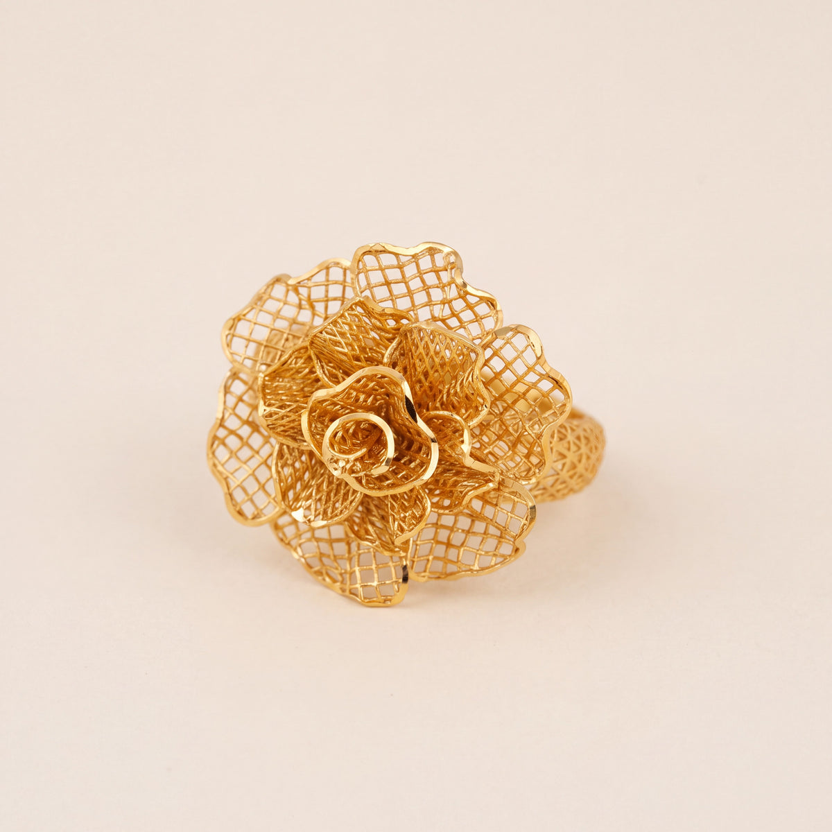 3D RP Rings (D265), 925 silver 24K gold plated