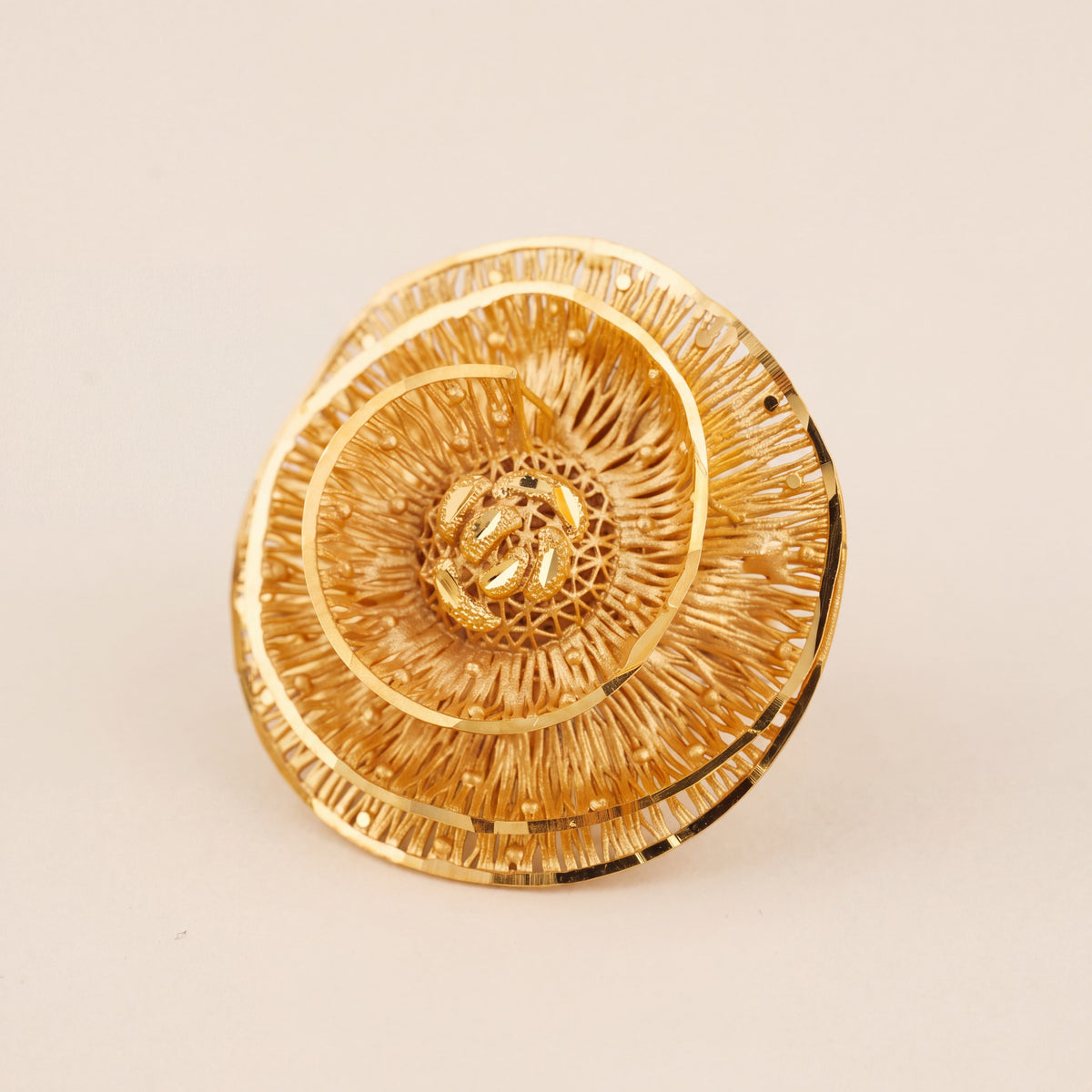 3D RP Rings (D268), 925 silver 24K gold plated