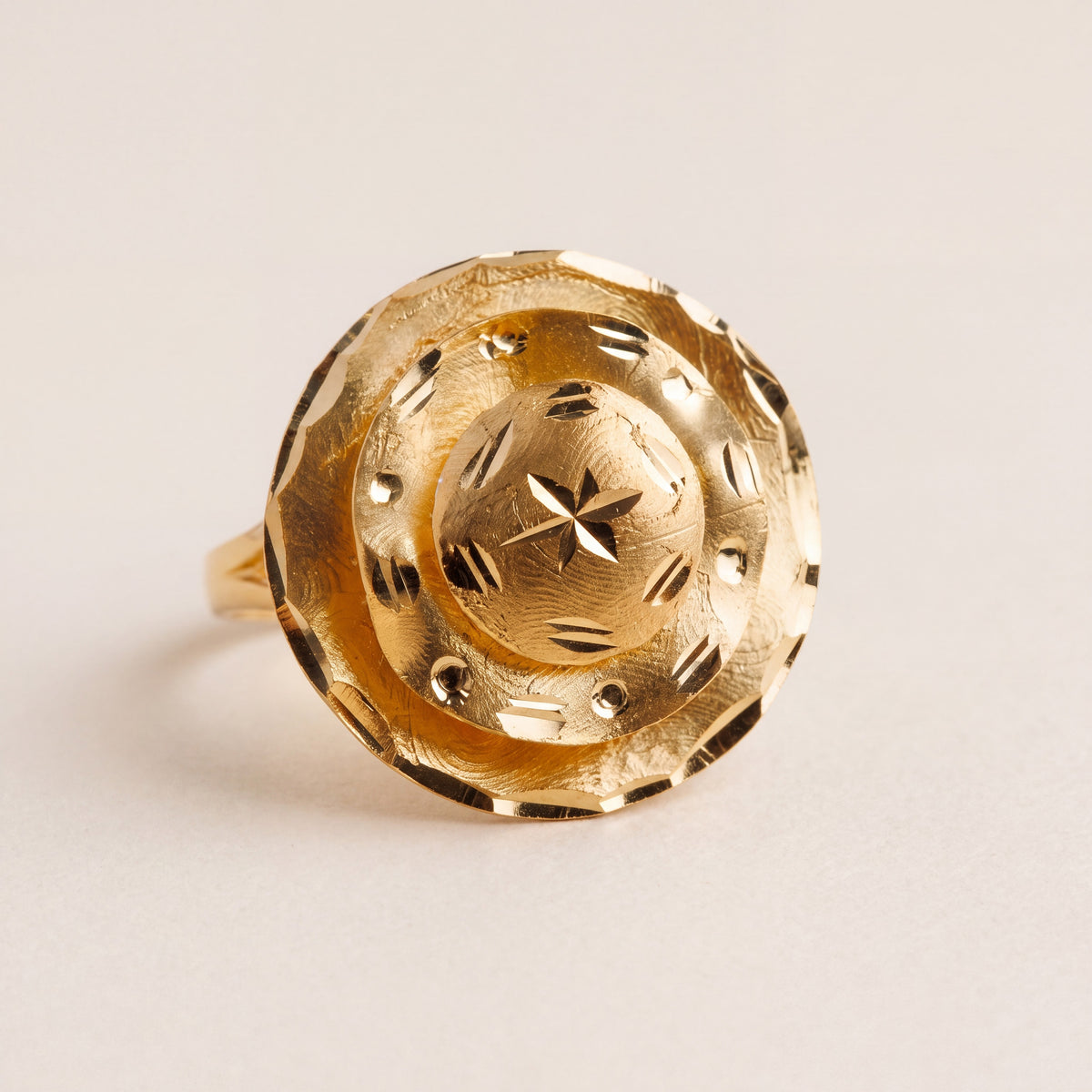 3D RP Rings (D27), 925 silver 24K gold plated