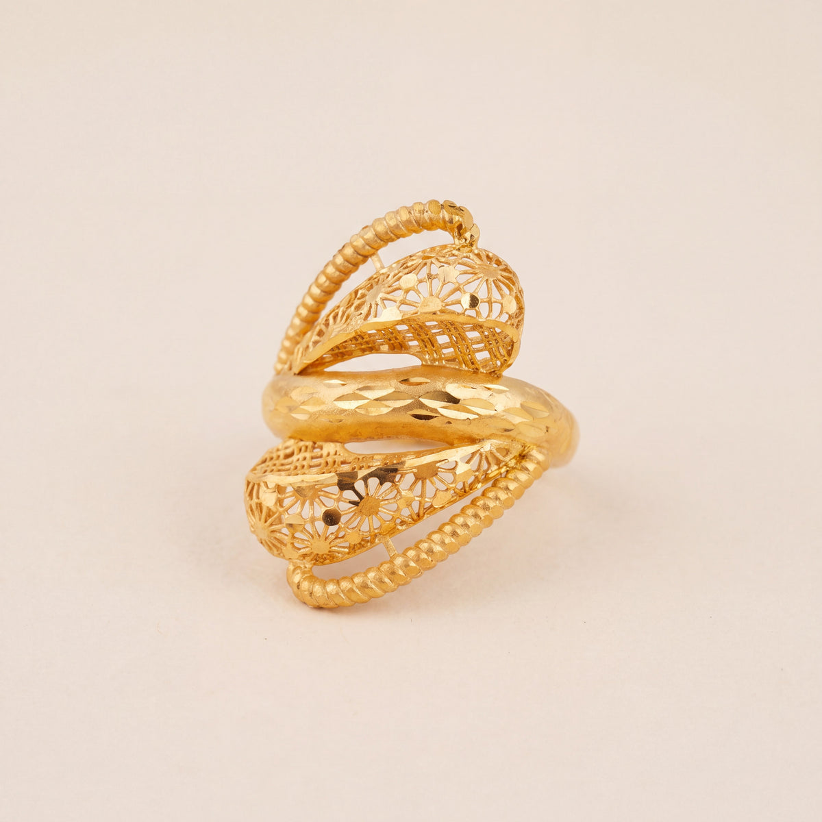 3D RP Rings (D270), 925 silver 24K gold plated