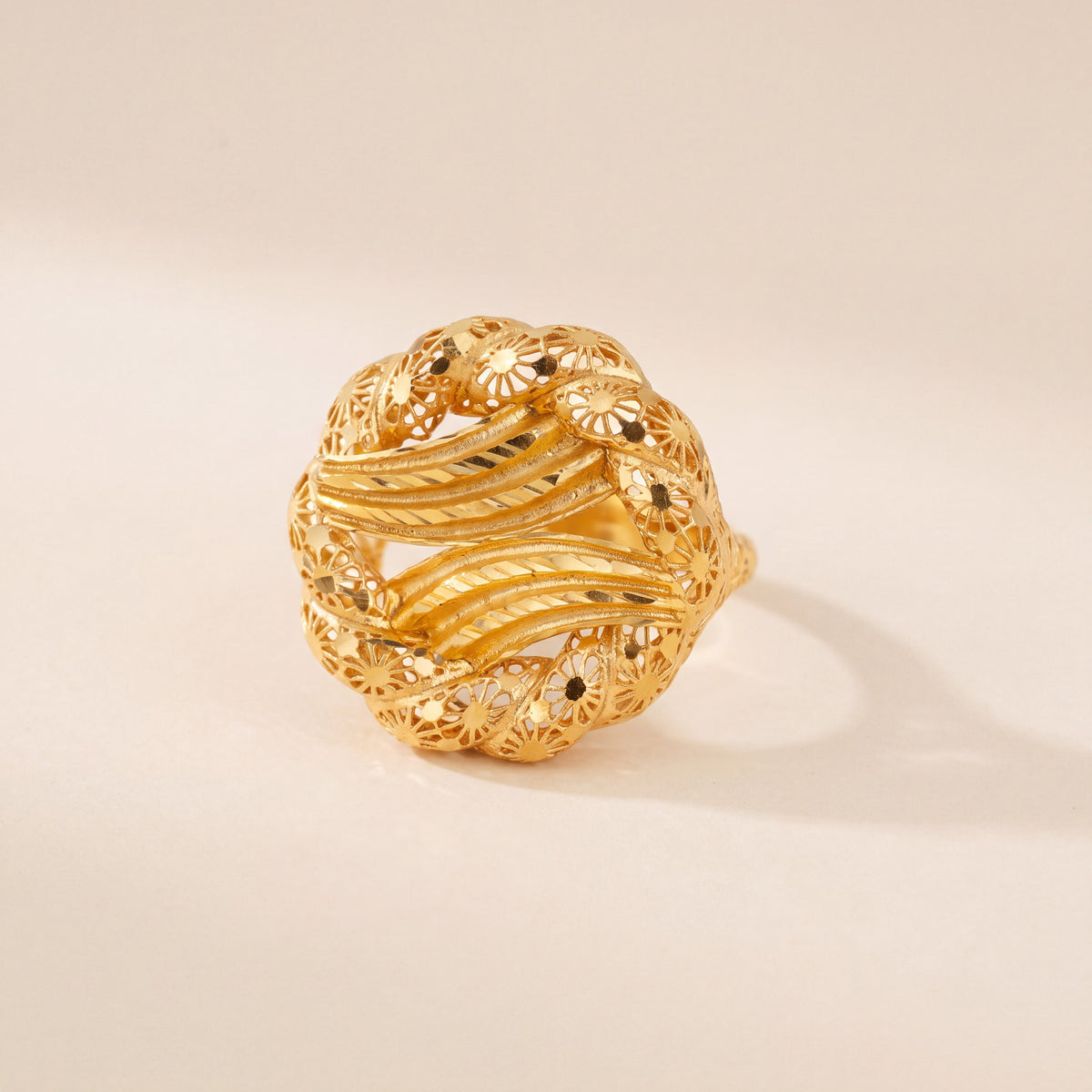 3D RP Rings (D271), 925 silver 24K gold plated