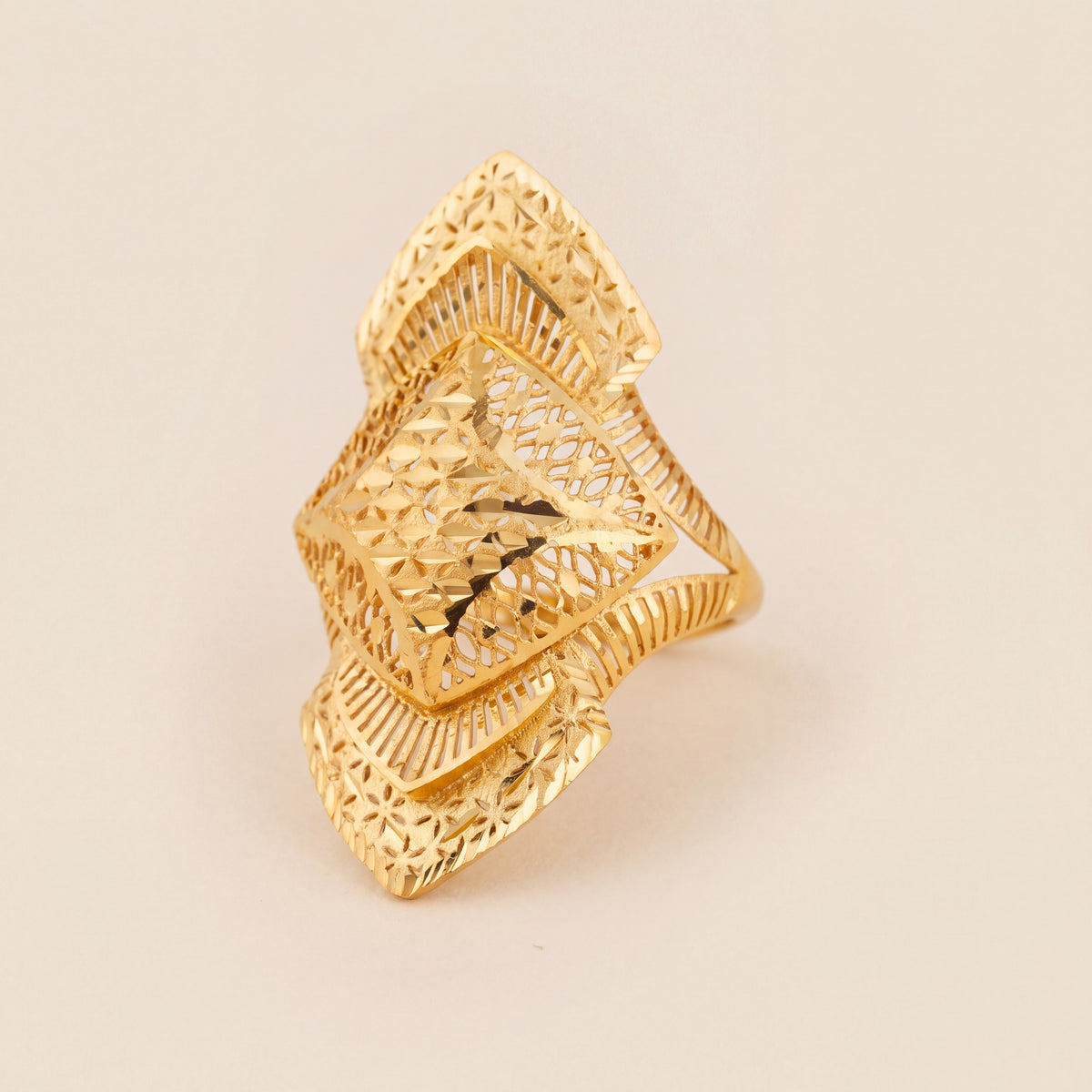 3D RP Rings (D272), 925 silver 24K gold plated