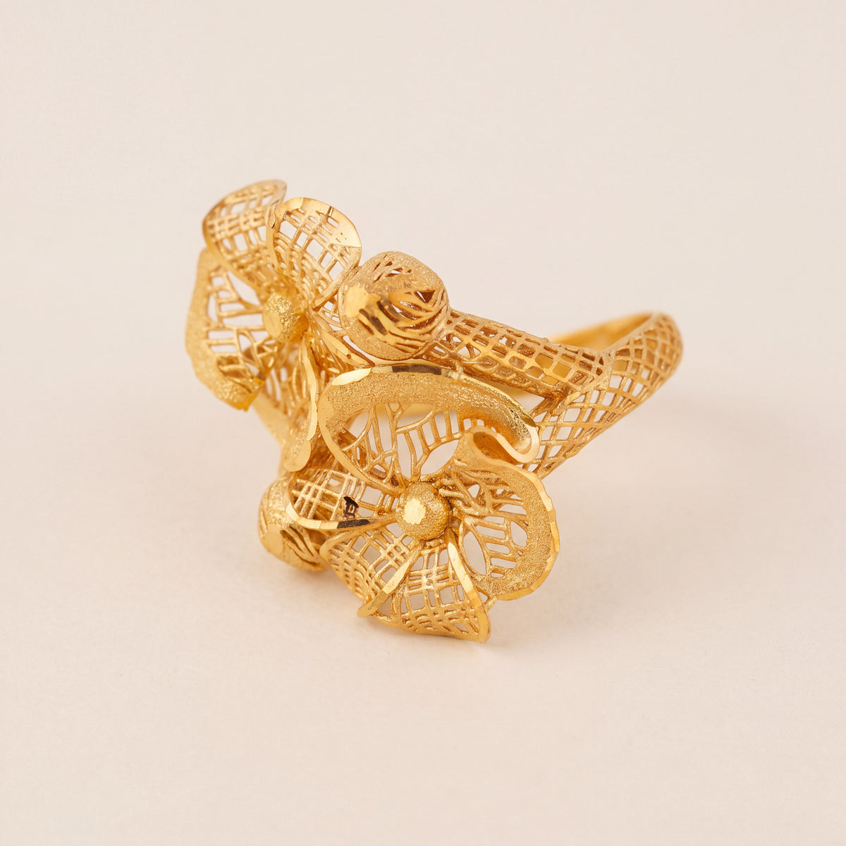 3D RP Rings (D285), 925 silver 24K gold plated