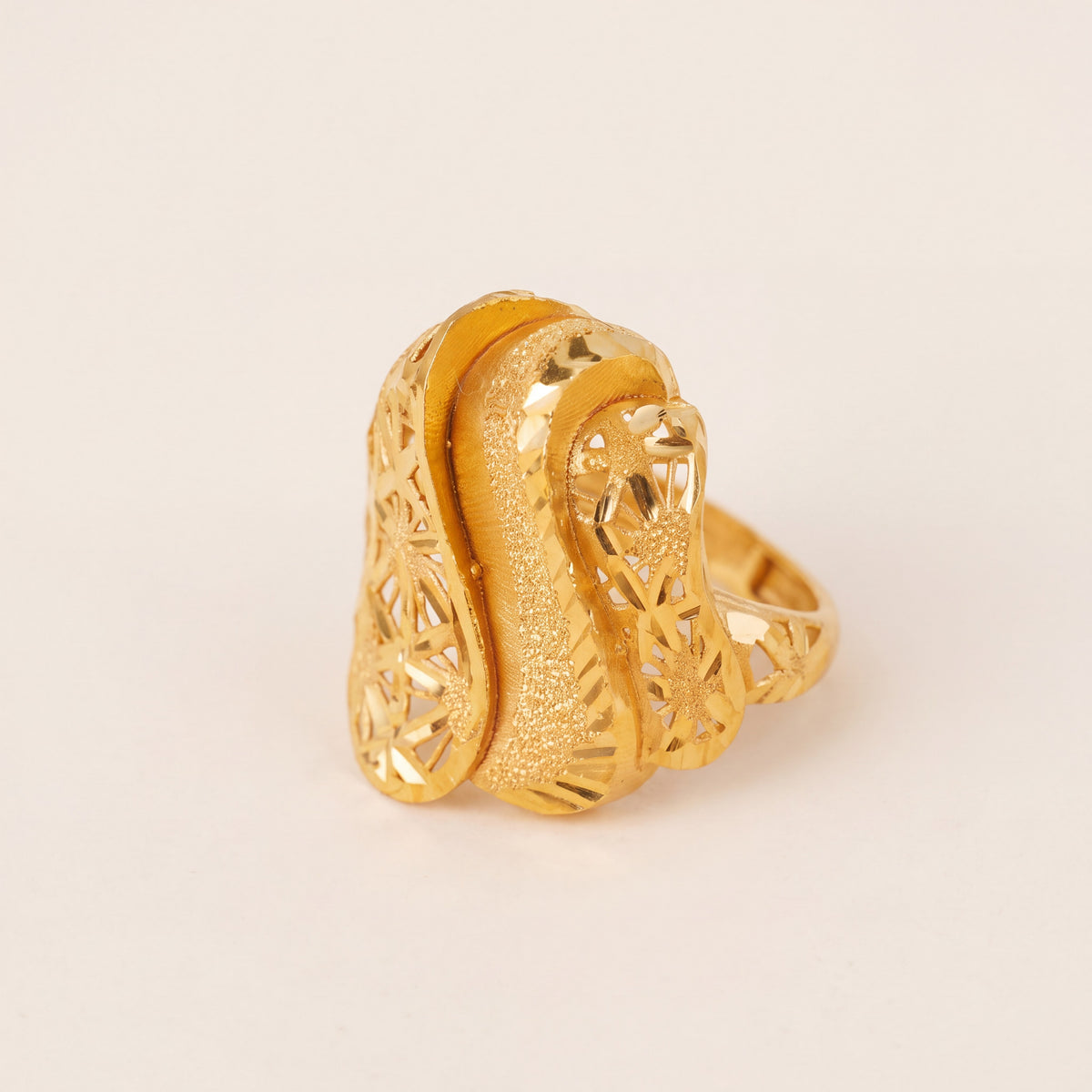 3D RP Rings (D286), 925 silver 24K gold plated